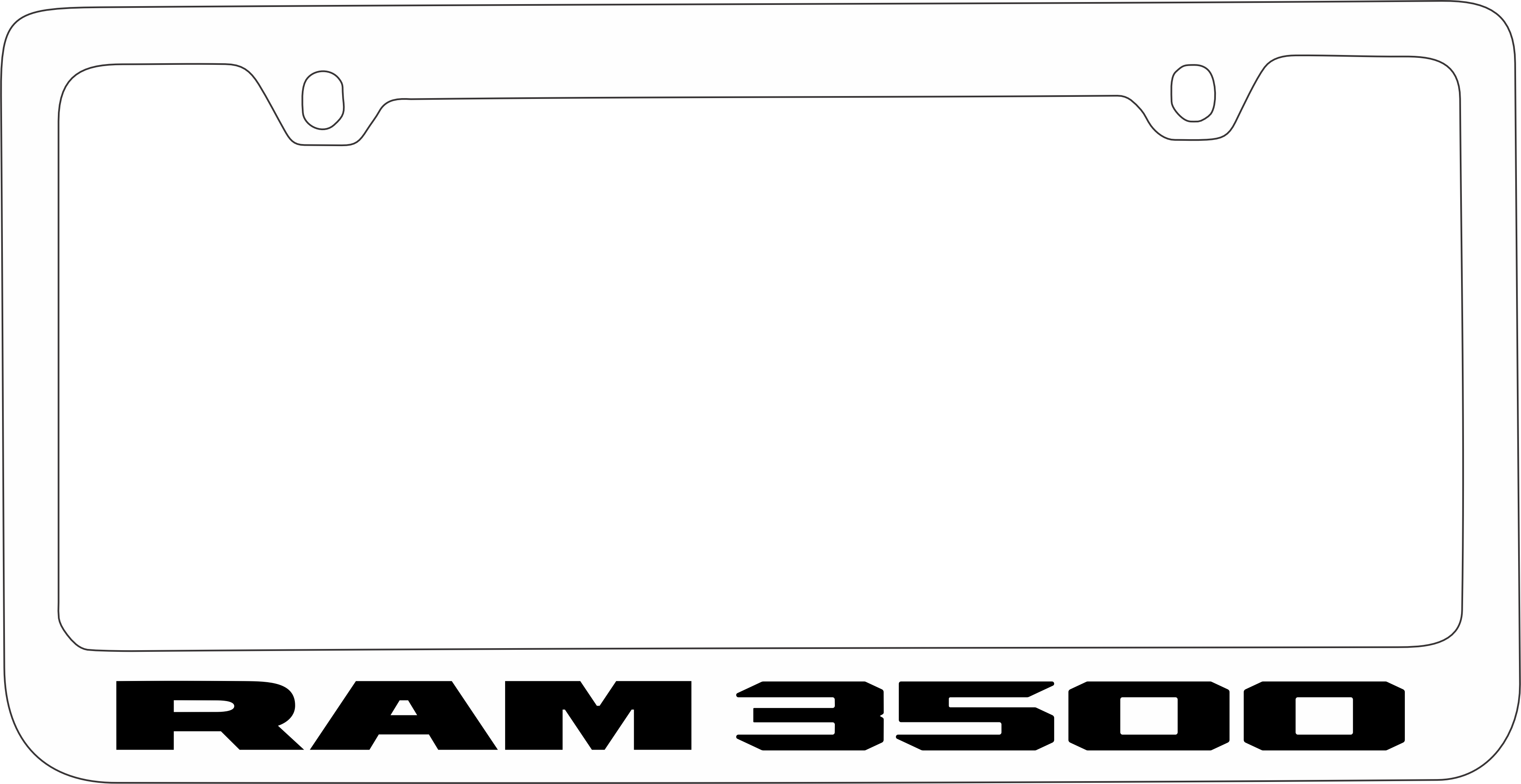 Ram 3500 White License Plate Frame