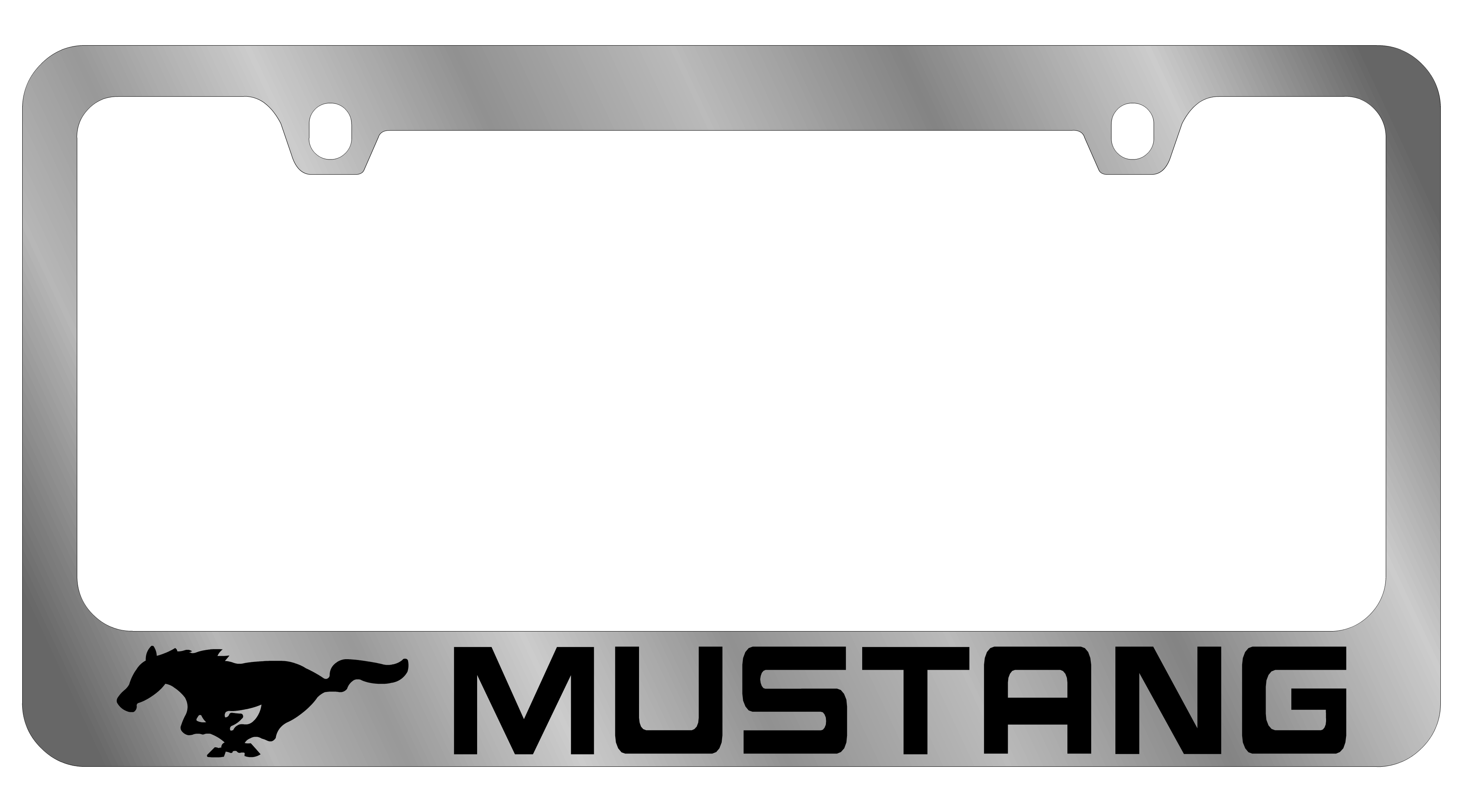 Ford Mustang Horse Chrome License Plate Frame