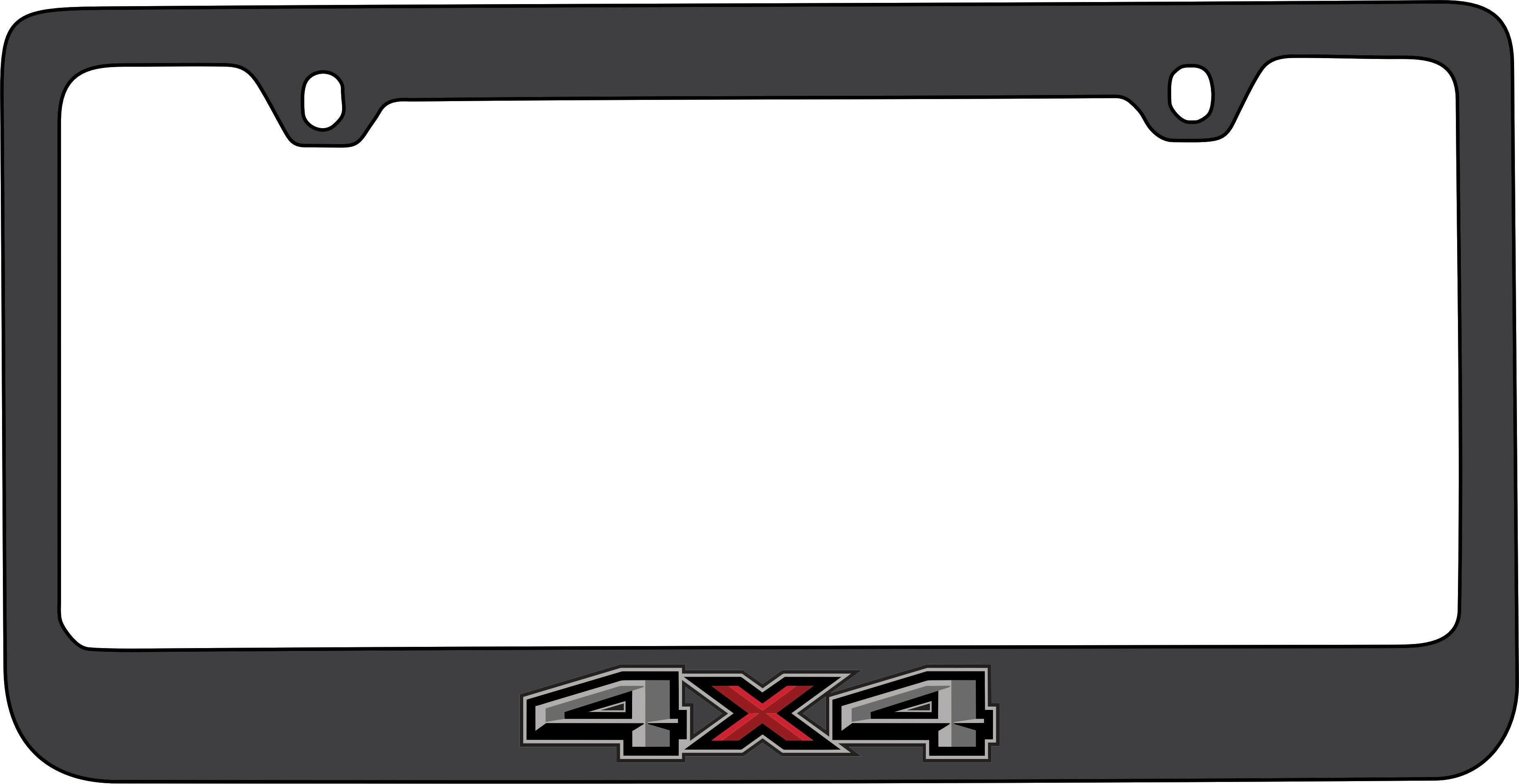 Ford 4X4 Black License Plate Frame