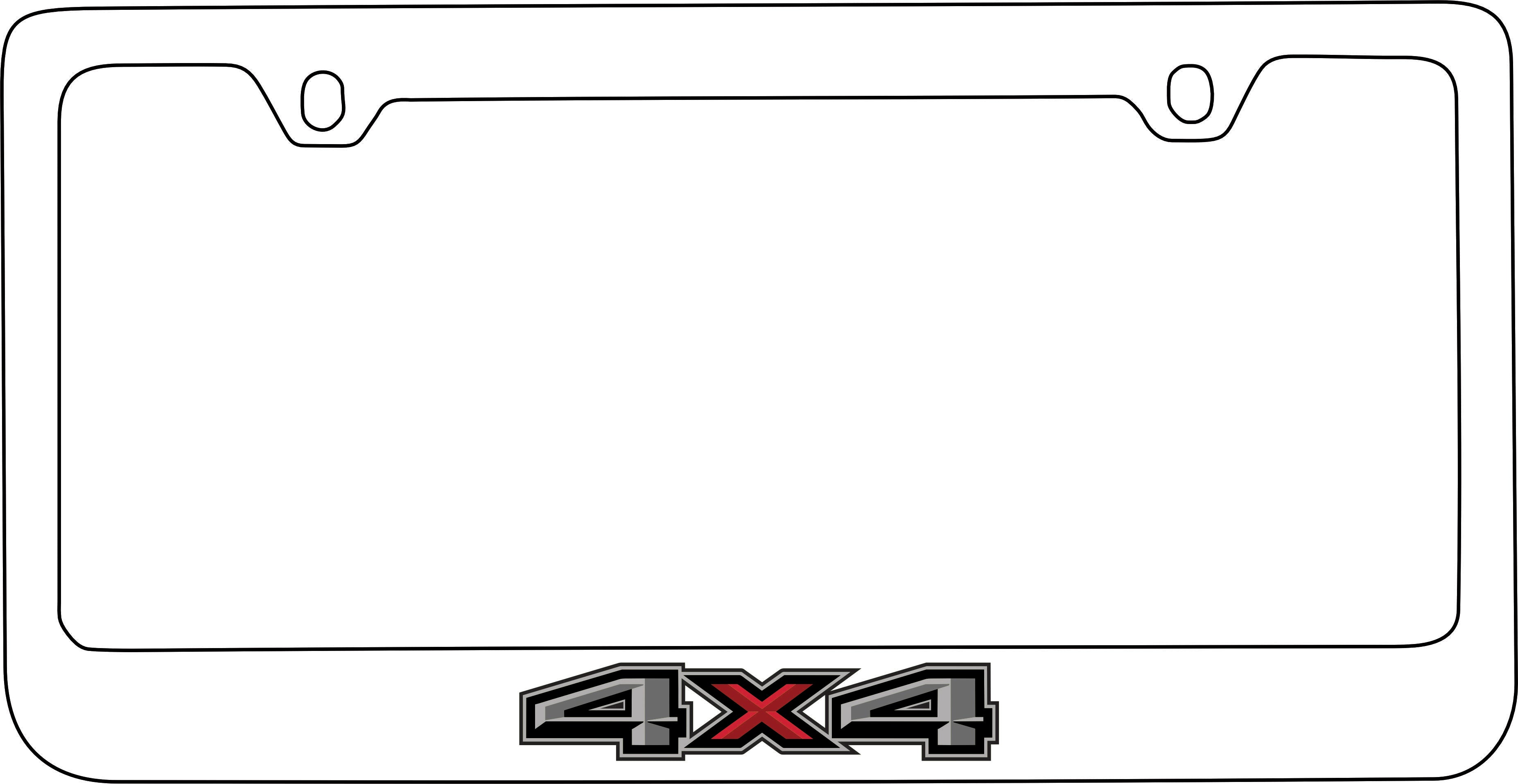 Ford 4X4 White License Plate Frame