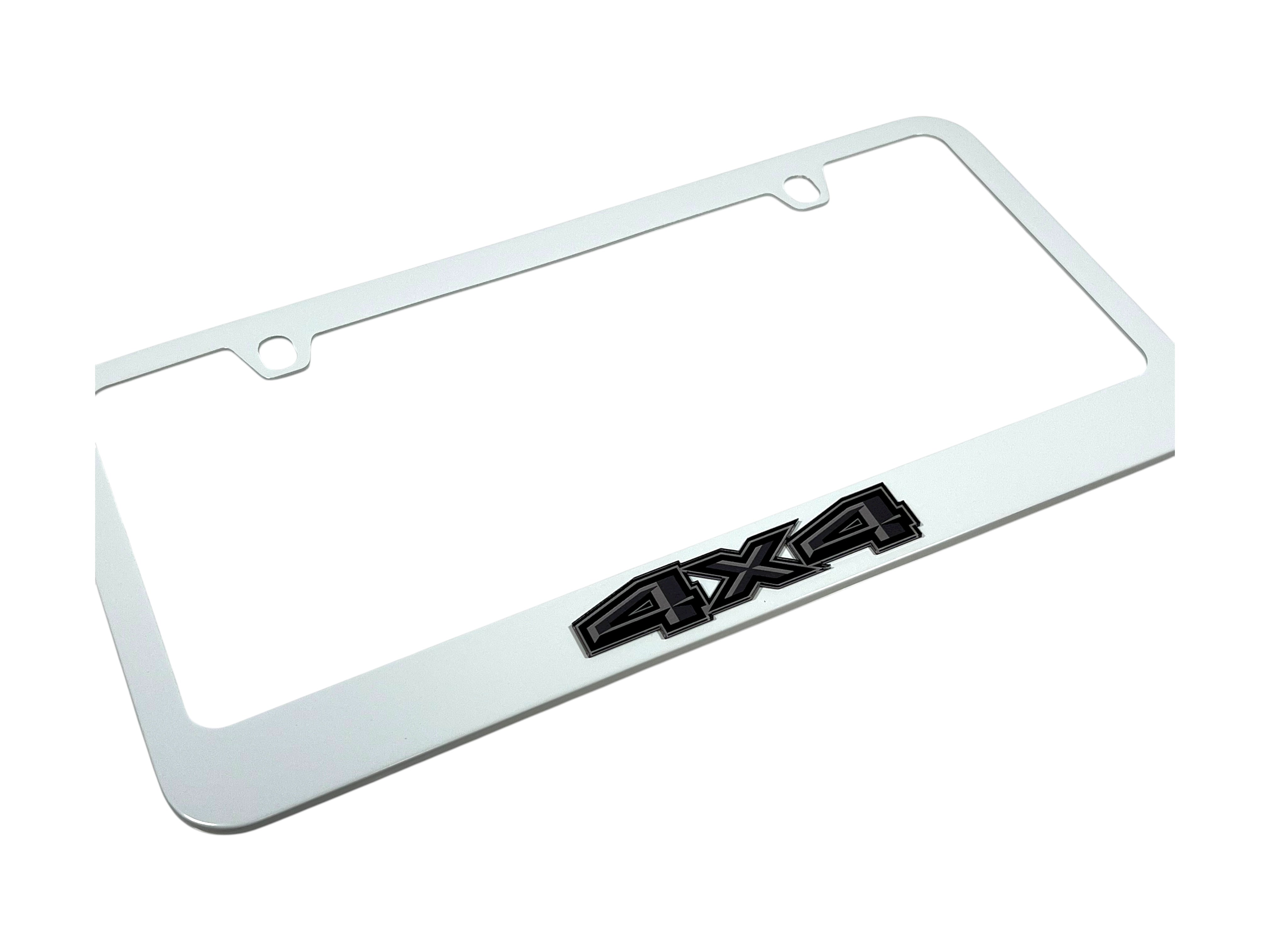 Ford 4X4 Blacked Out White License Plate Frame