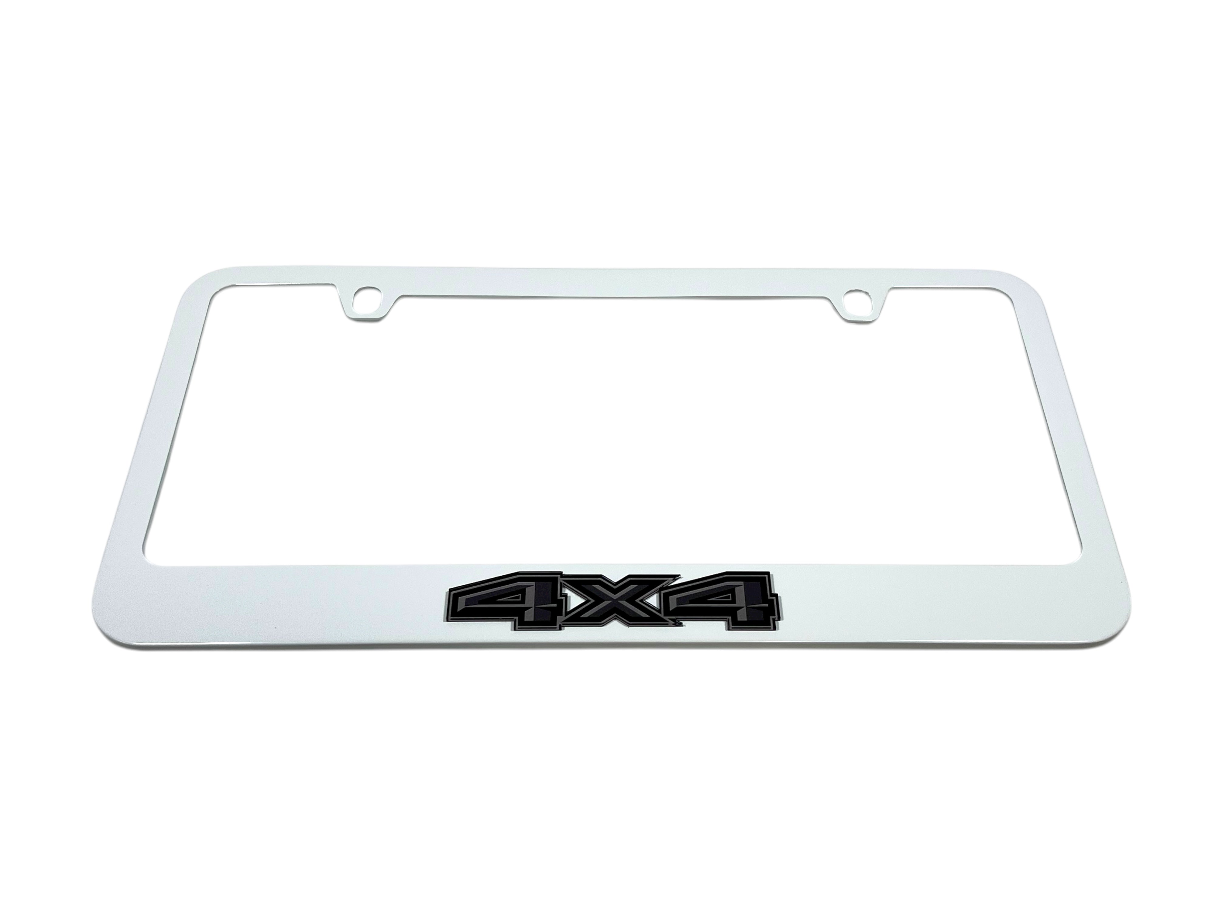 Ford 4X4 Blacked Out White License Plate Frame