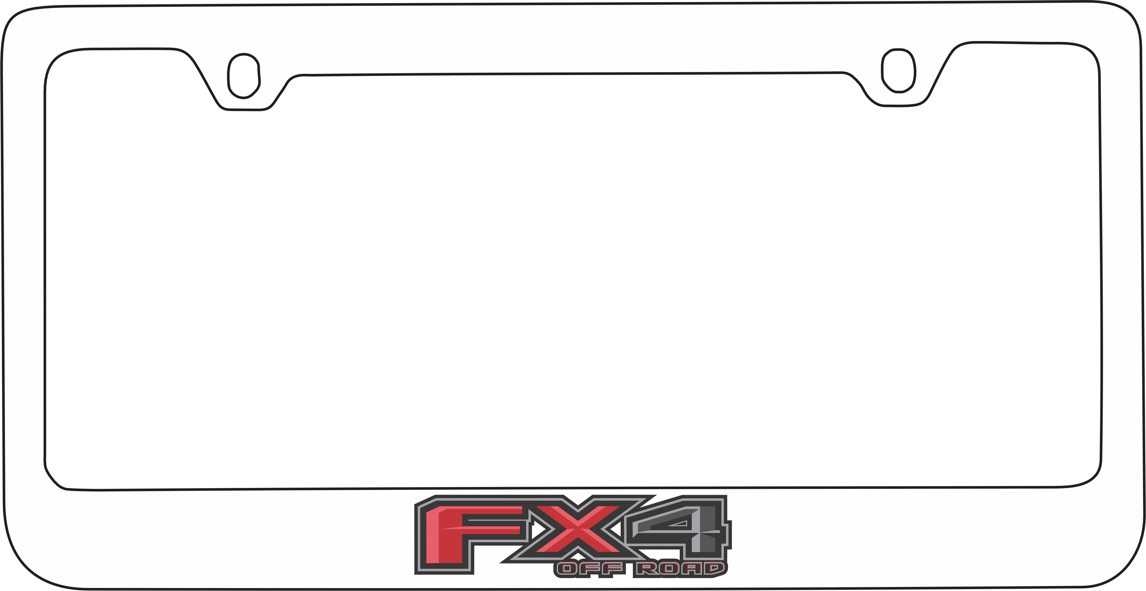 Ford FX4 White License Plate Frame