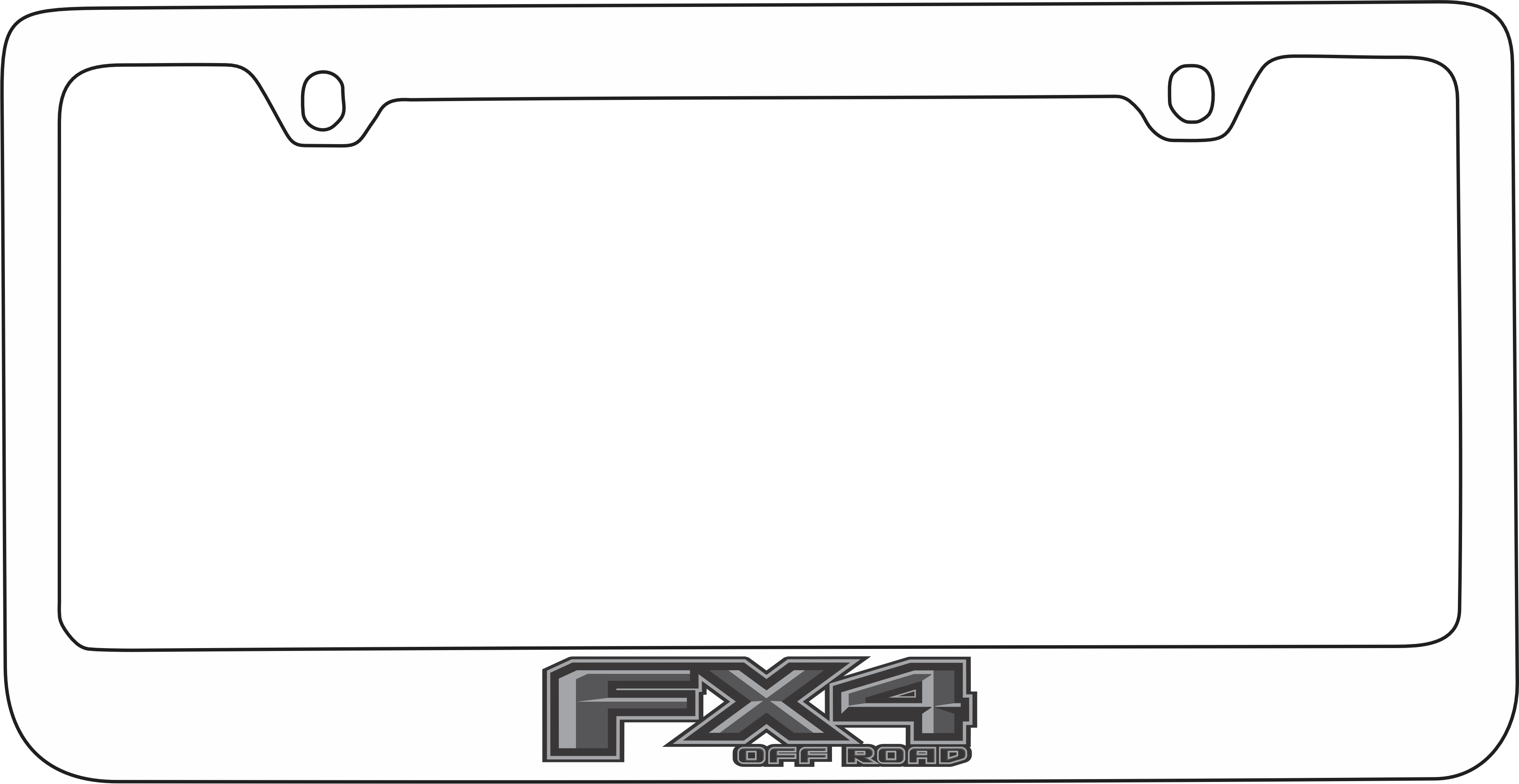 Ford FX4 Monochromatic White License Plate Frame