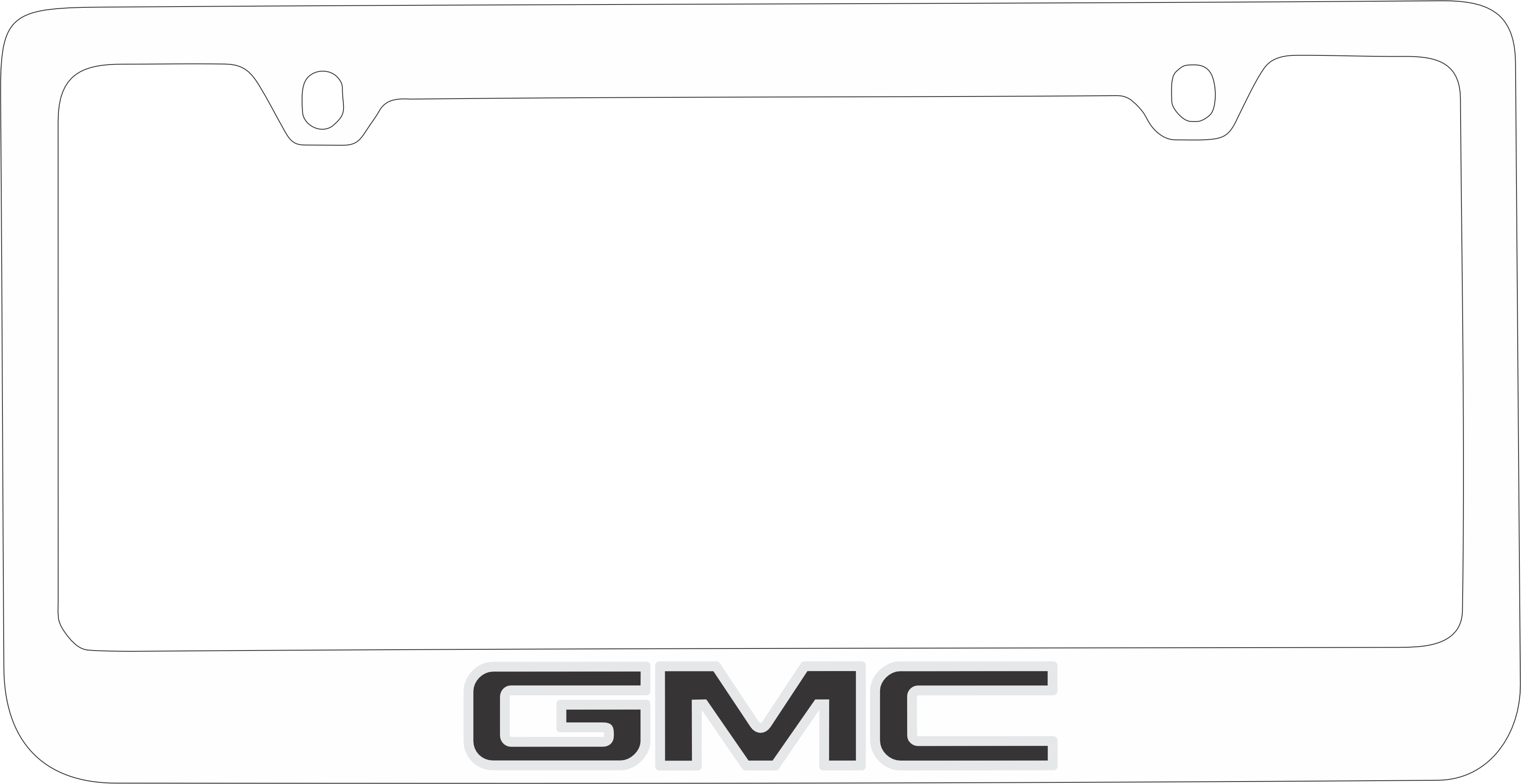 GMC White License Plate Frame
