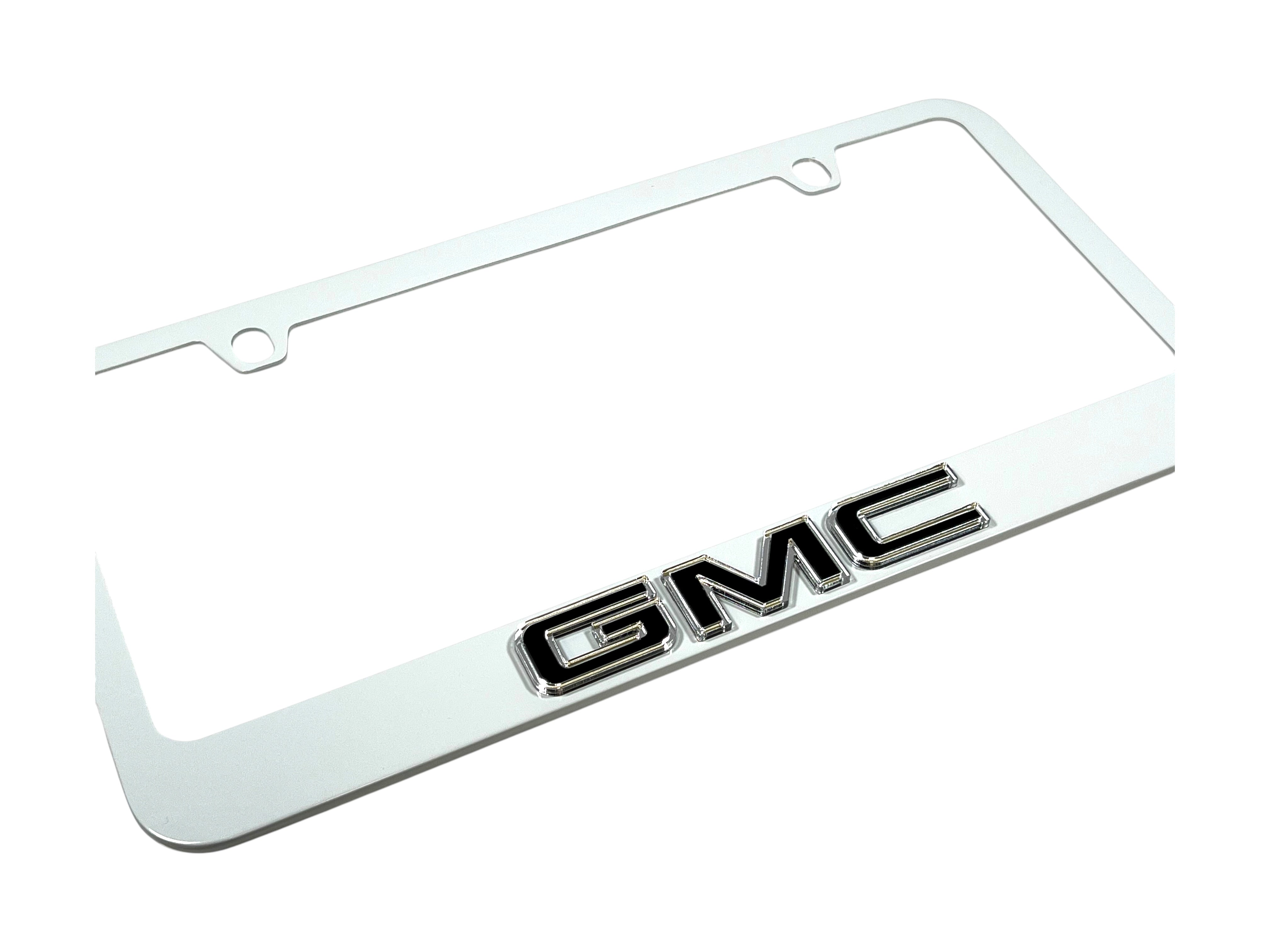 GMC White License Plate Frame