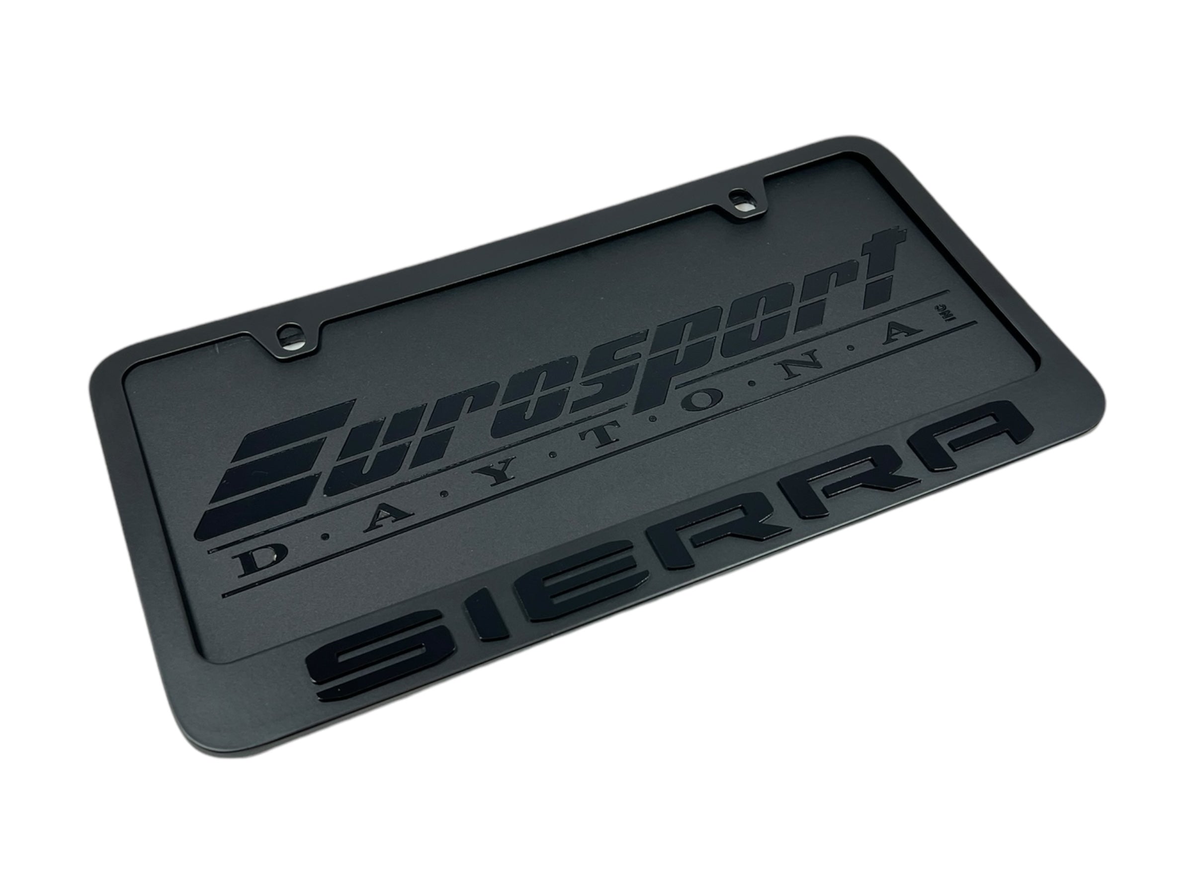 2019 GMC Sierra Blacked Out Black License Plate Frame