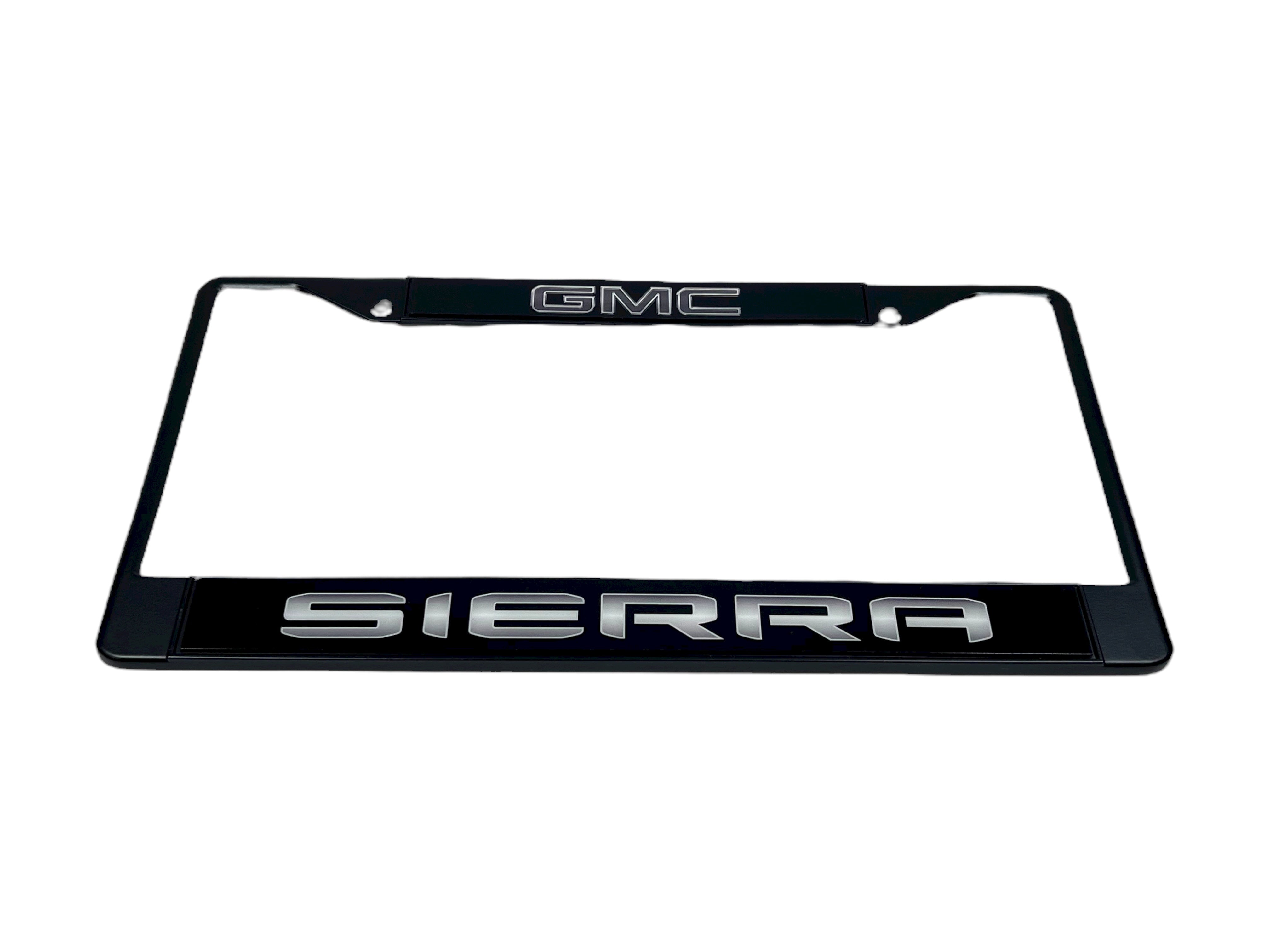 Blacked Out GMC Sierra Black License Plate Frame