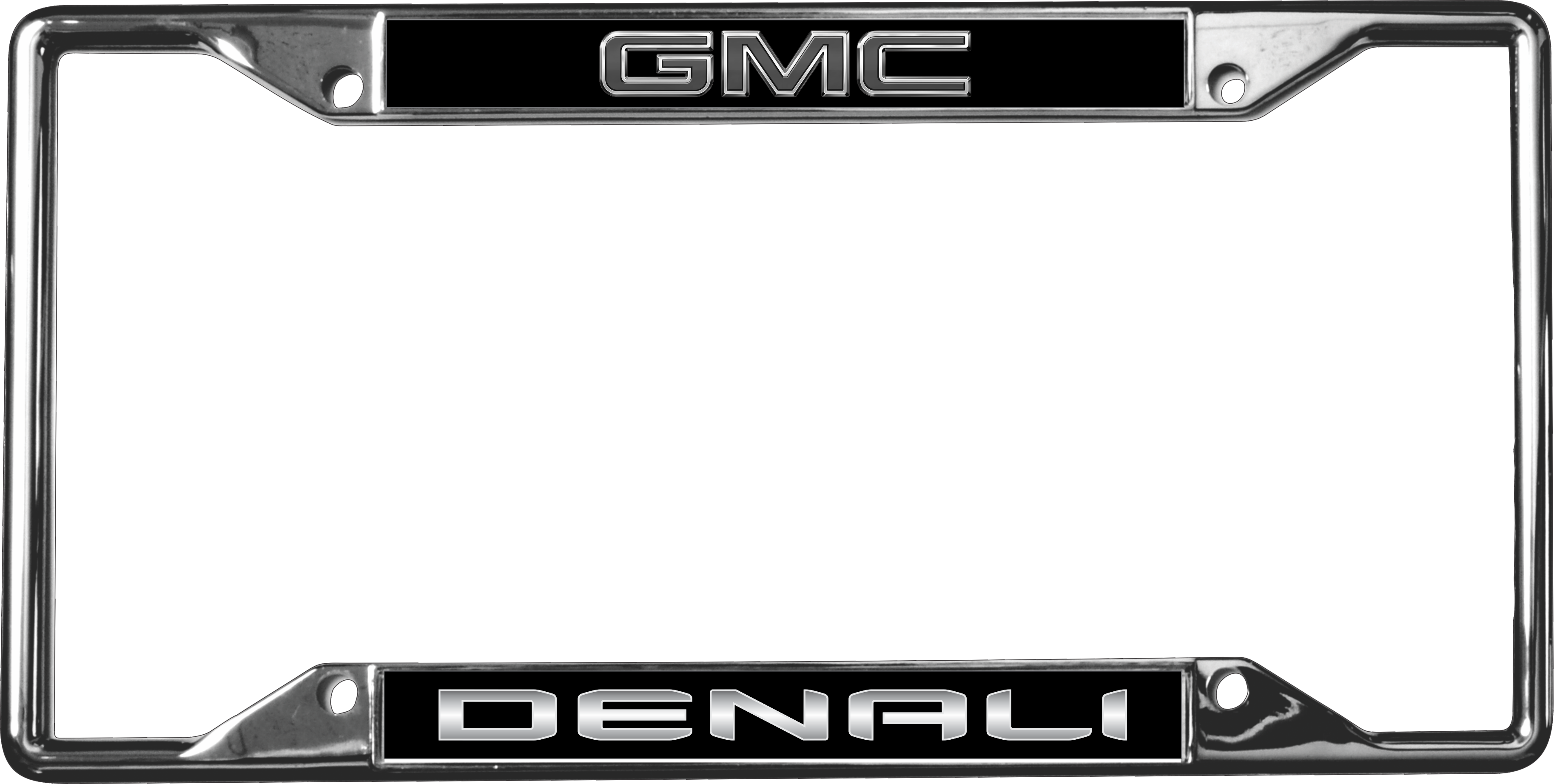 Blacked Out GMC Denali Chrome License Plate Frame