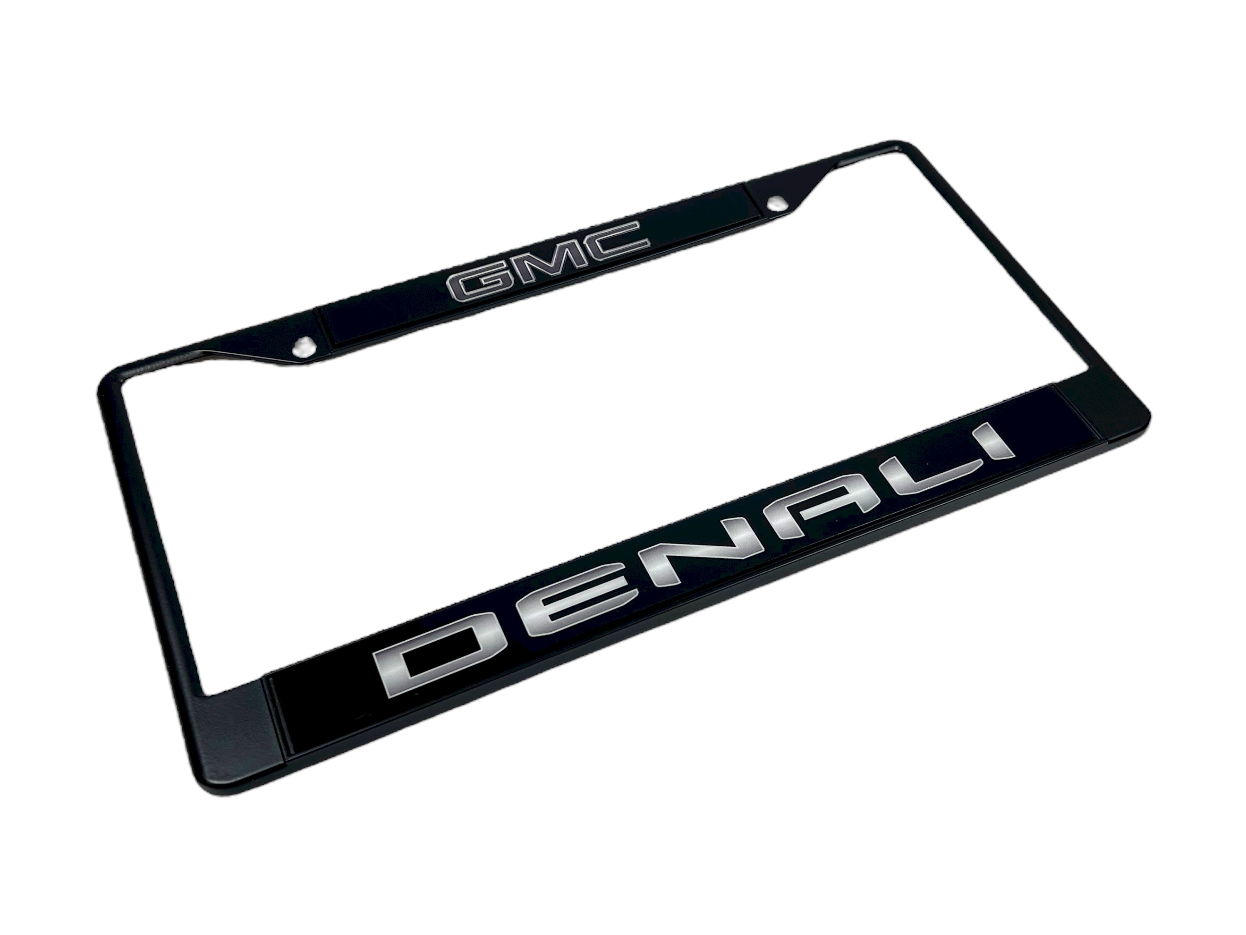 Blacked Out GMC Denali Black License Plate Frame
