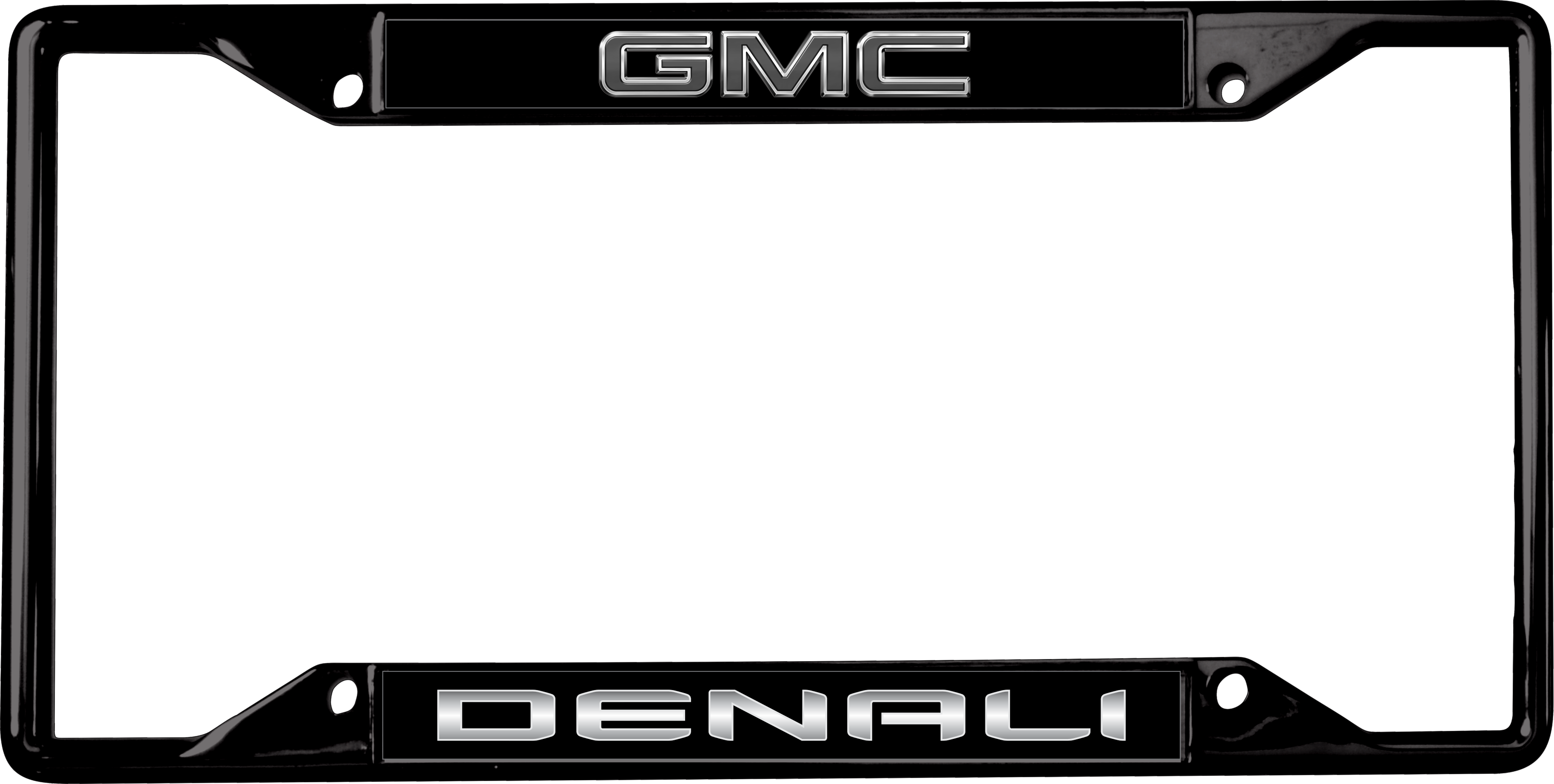 Blacked Out GMC Denali Black License Plate Frame