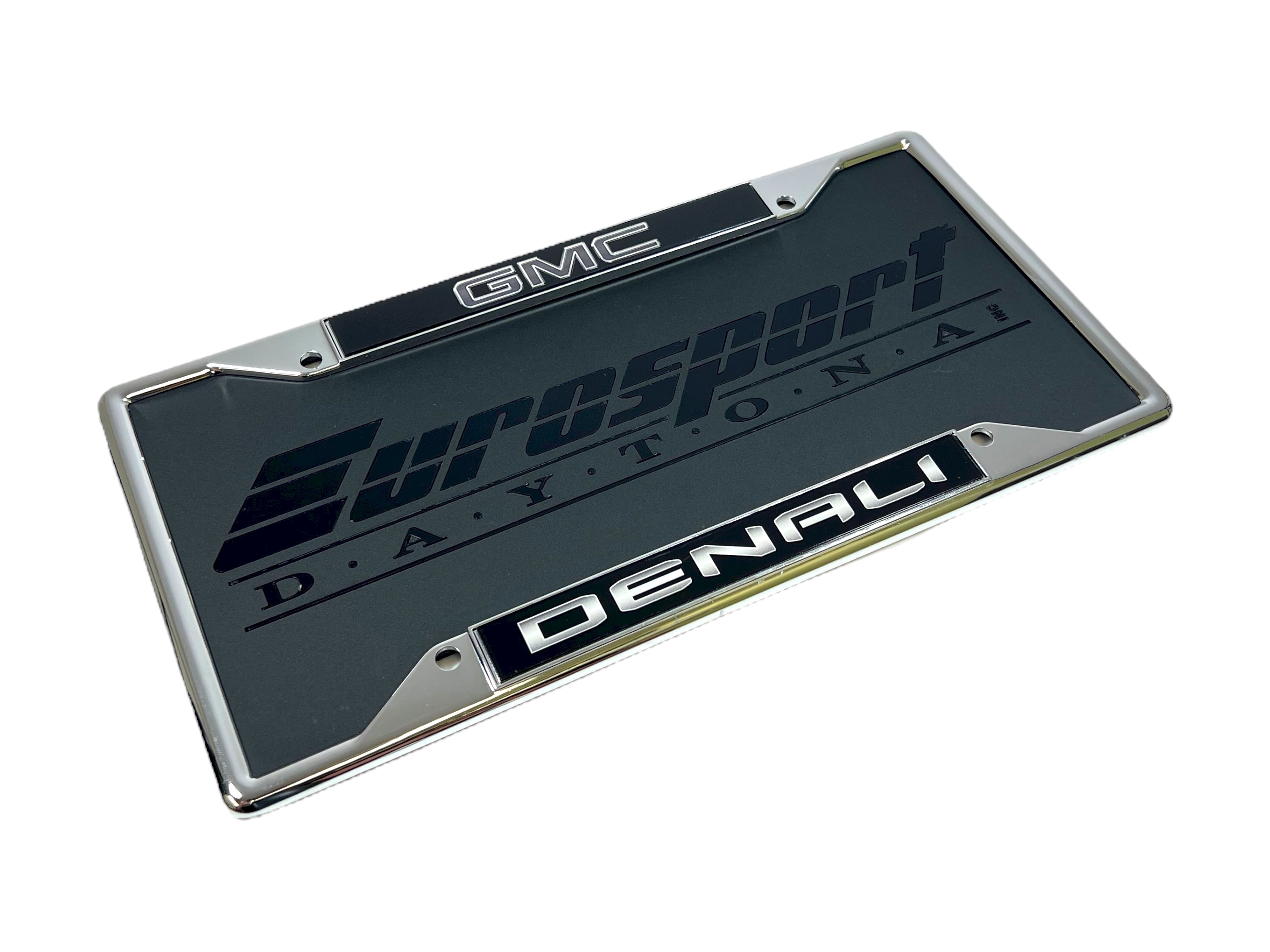 Blacked Out GMC Denali Chrome License Plate Frame