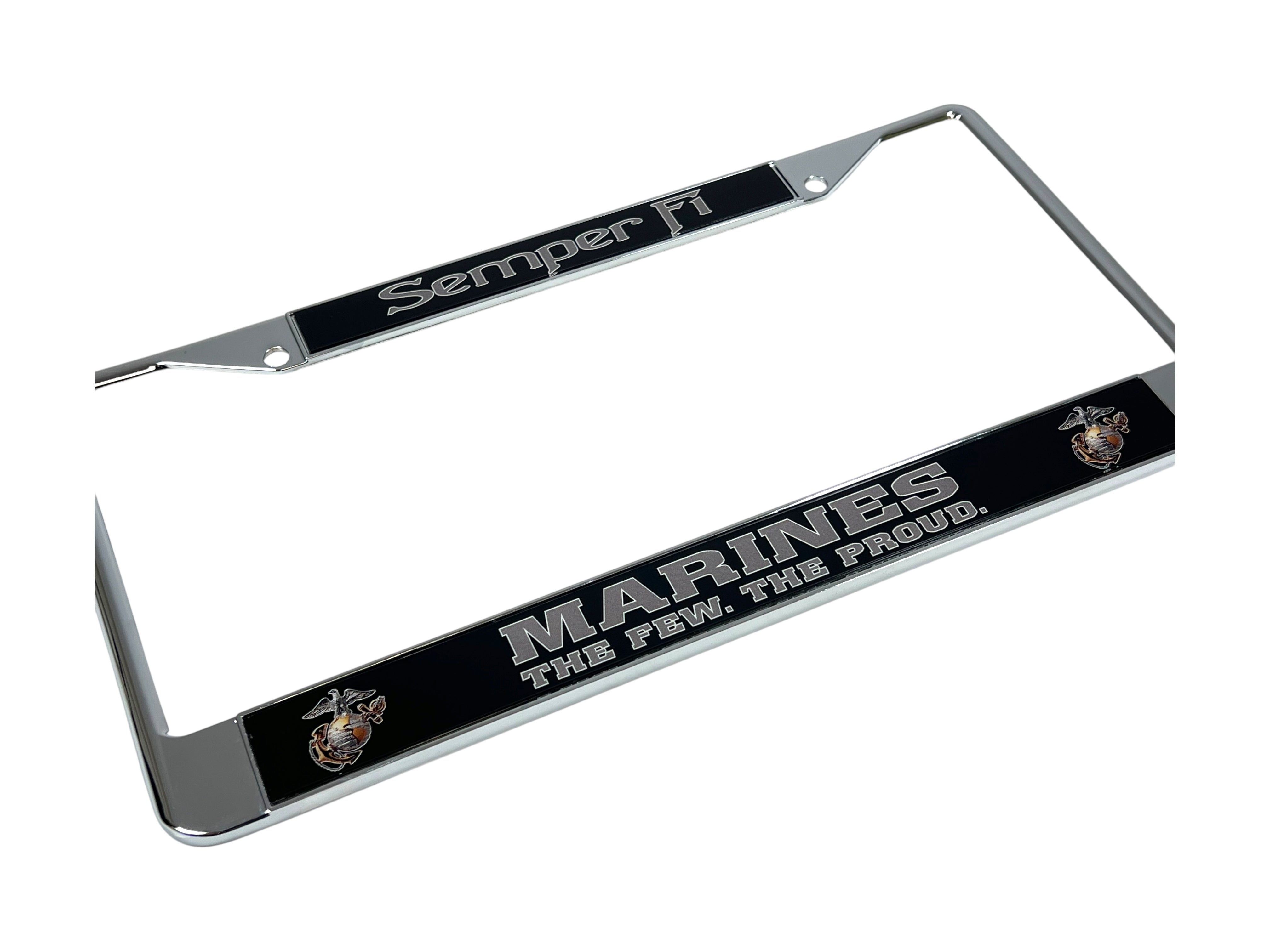USMC Semper Fi Marines The Few The Proud Chrome License Plate Frame