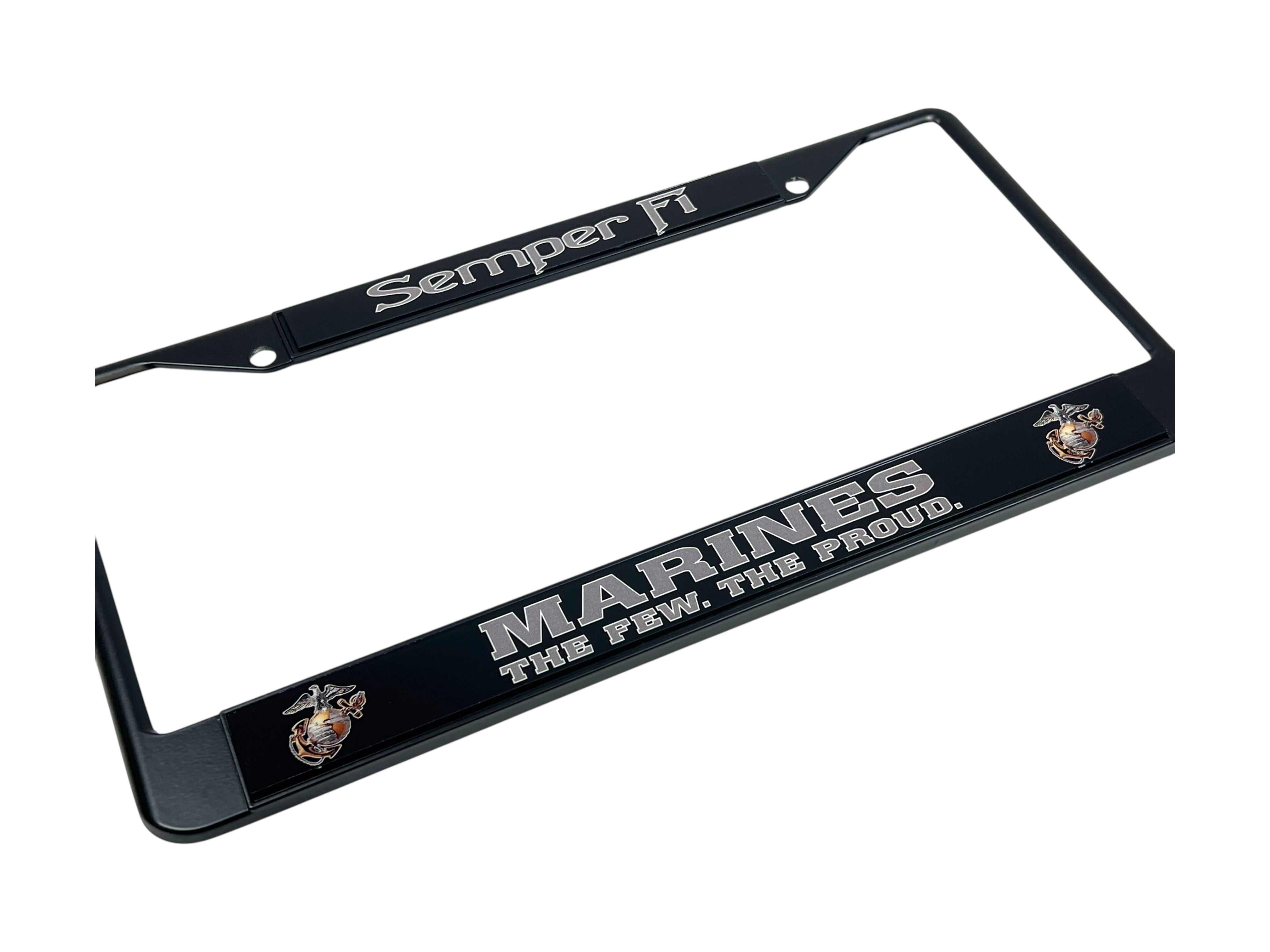 USMC Semper Fi Marines The Few The Proud Black License Plate Frame