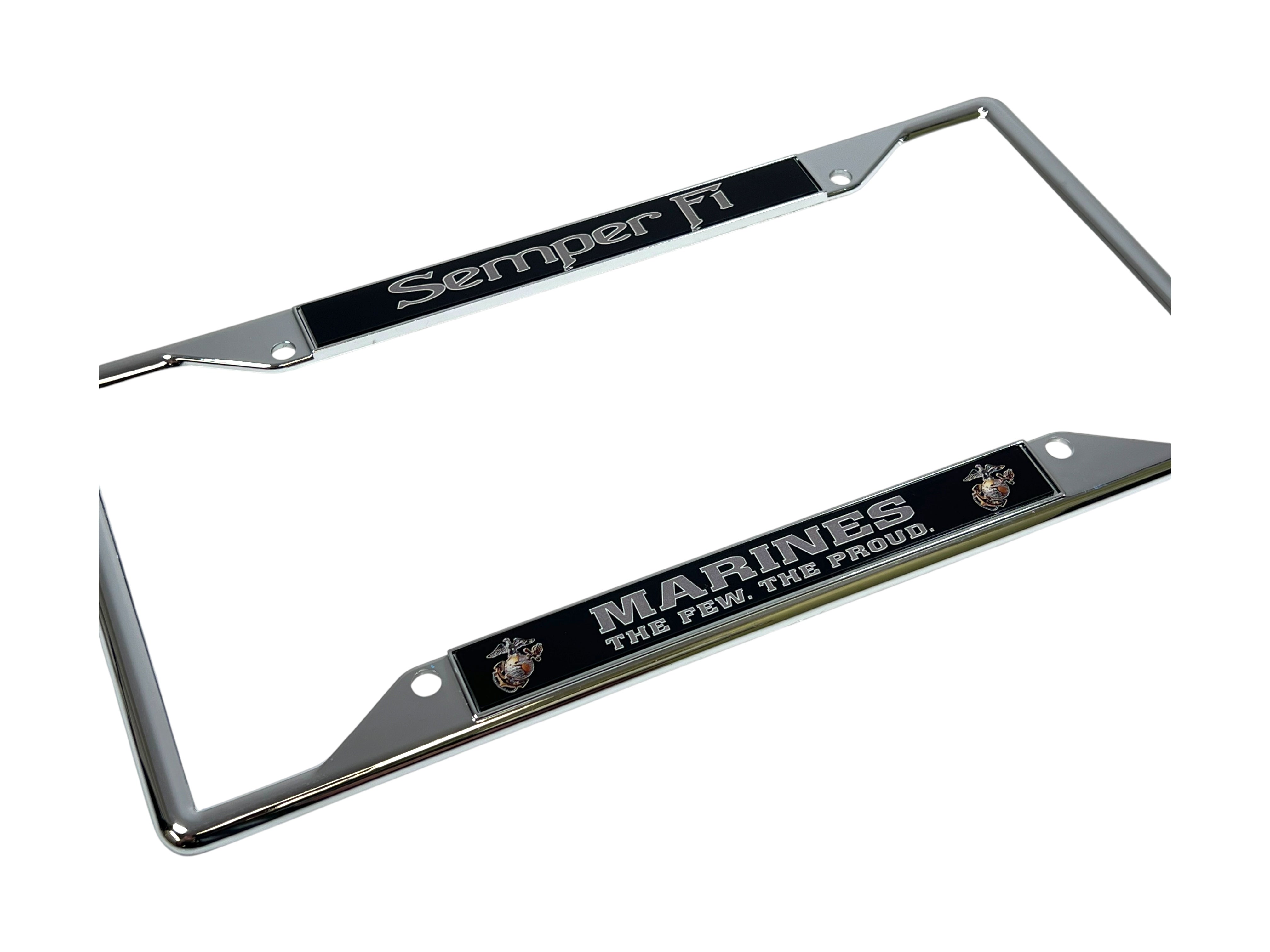 USMC Semper Fi Marines The Few The Proud Chrome License Plate Frame