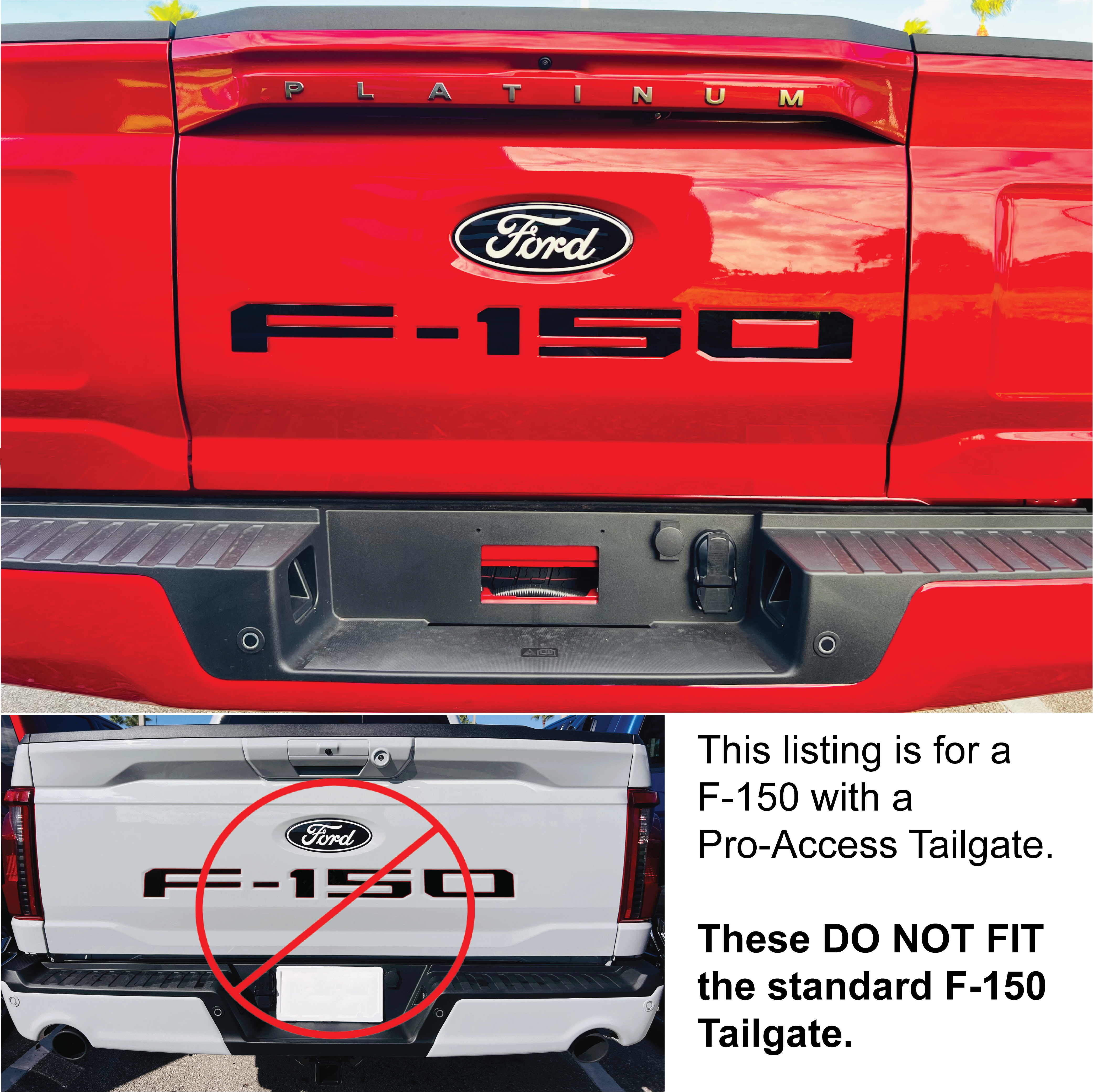 2024-Current Ford F-150 Pro Access Tailgate Lettering Kit