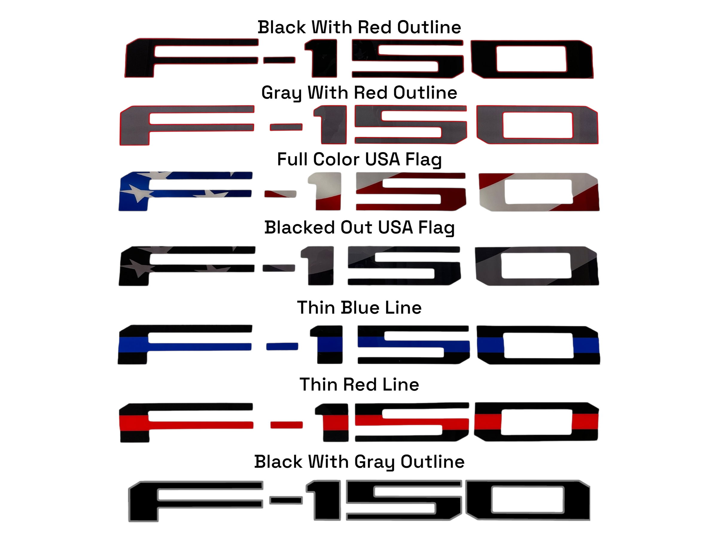 2021-Curent Ford F-150 Tailgate Lettering Kit