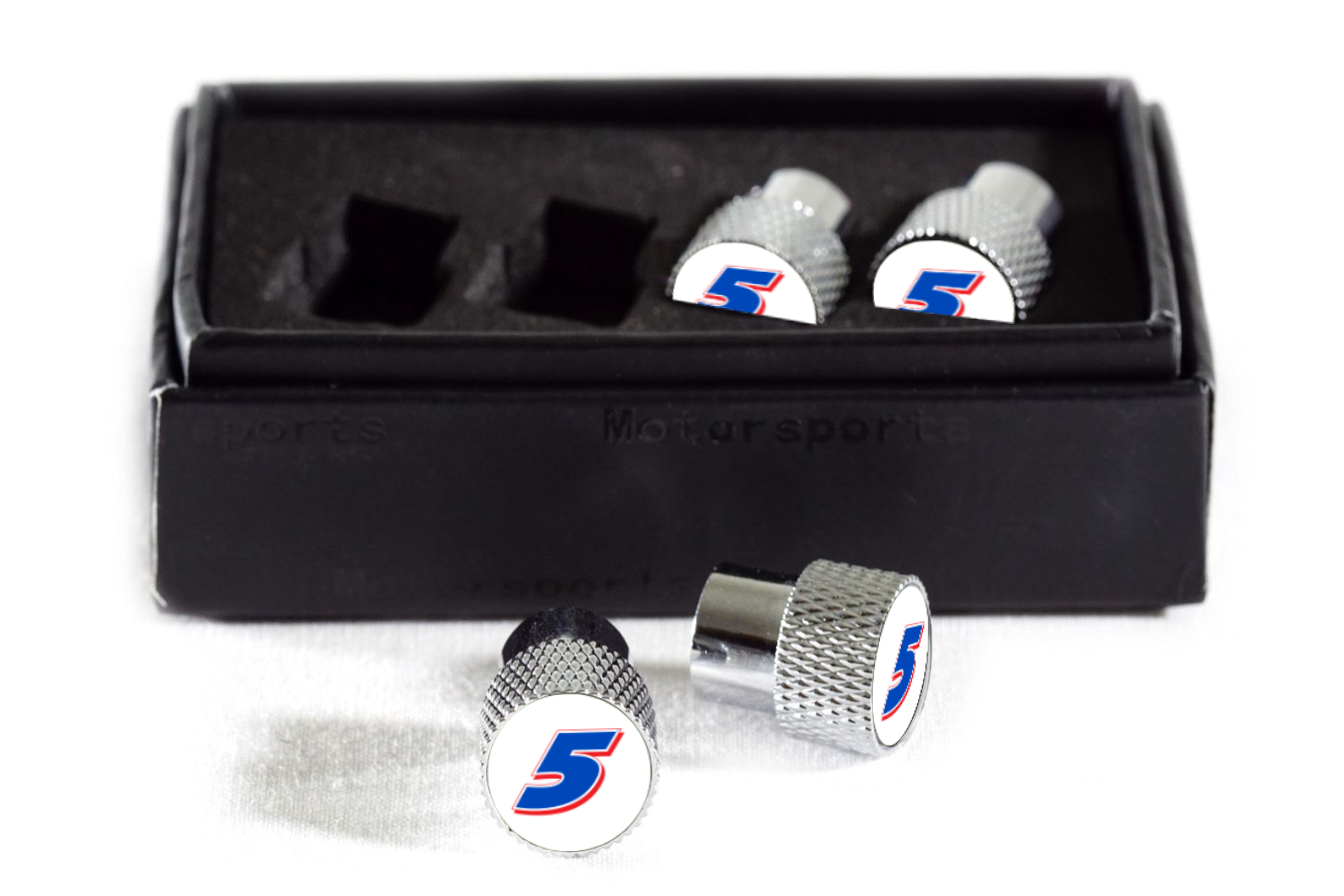 Kyle Larson Hendrickcars.com # Only Chrome Knurled Valve Stem Caps