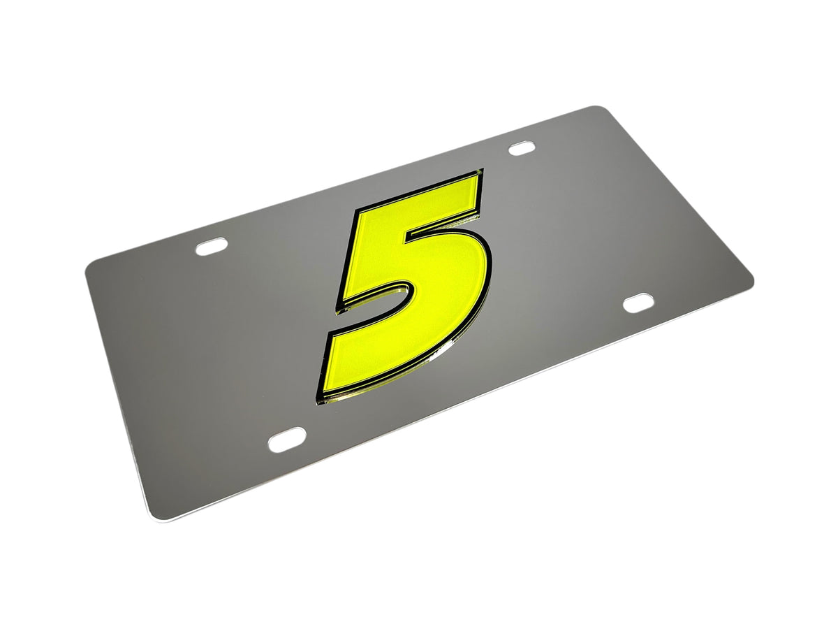 Kyle Larson Fluorescent #5 Stainless Steel License Plate