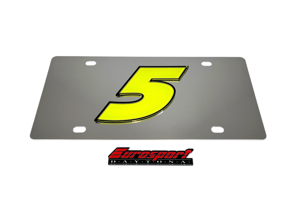 Kyle Larson Fluorescent #5 Stainless Steel License Plate