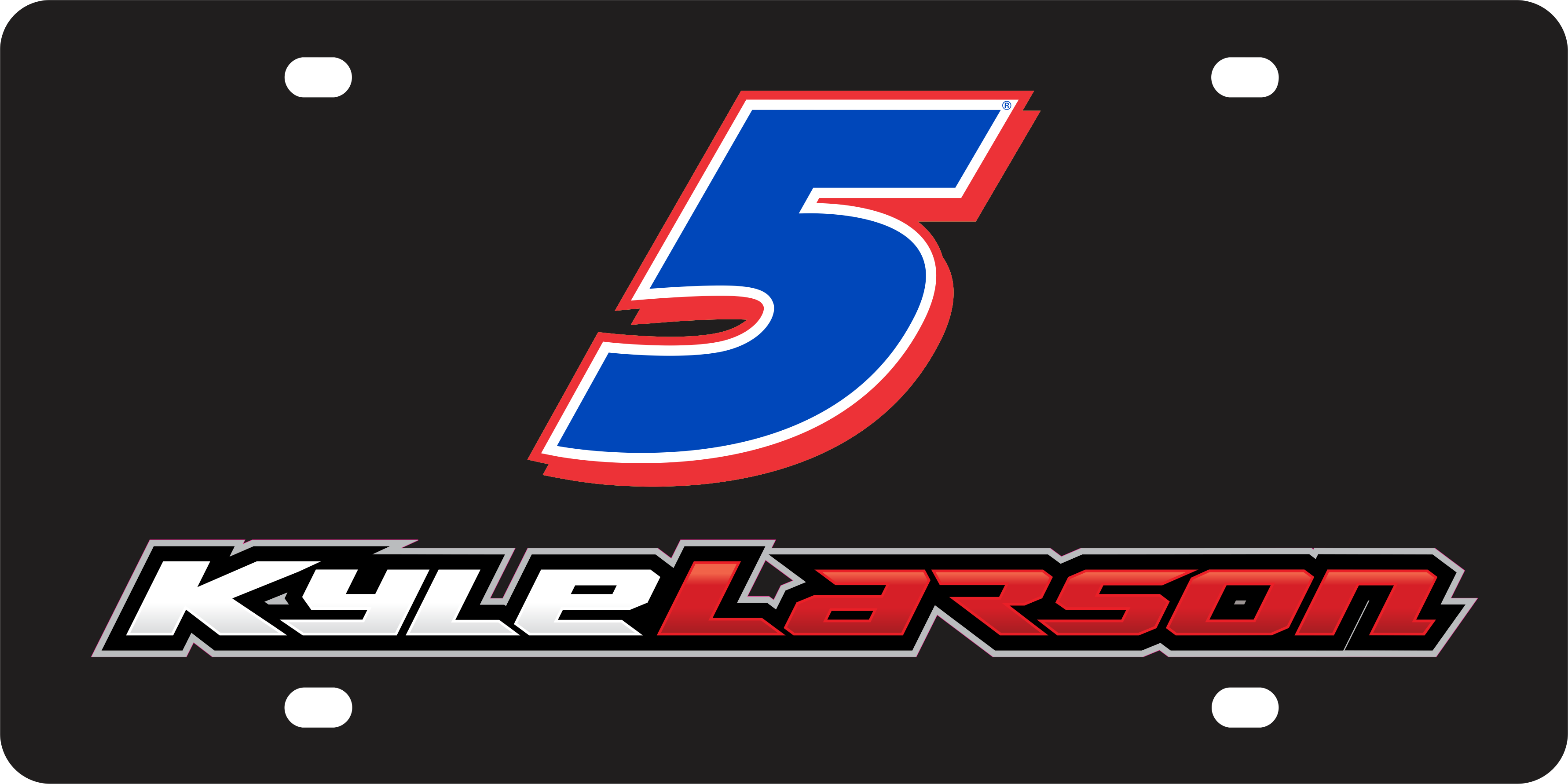 Kyle Larson Hendrickcars.com # & Name Rail Acrylic License Plate