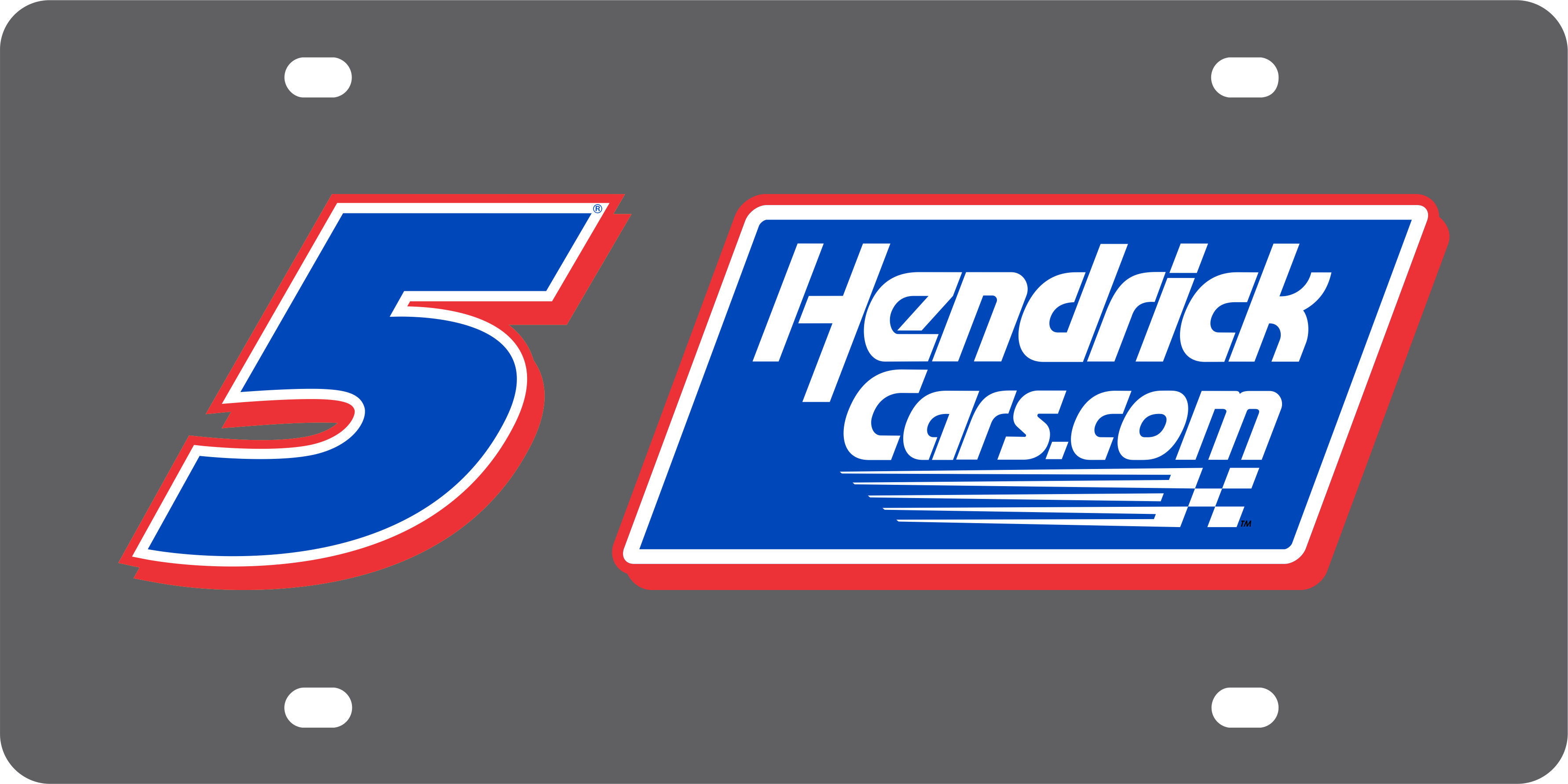 Kyle Larson Hendrickcars.com # & Sponsor Carbon Steel License Plate