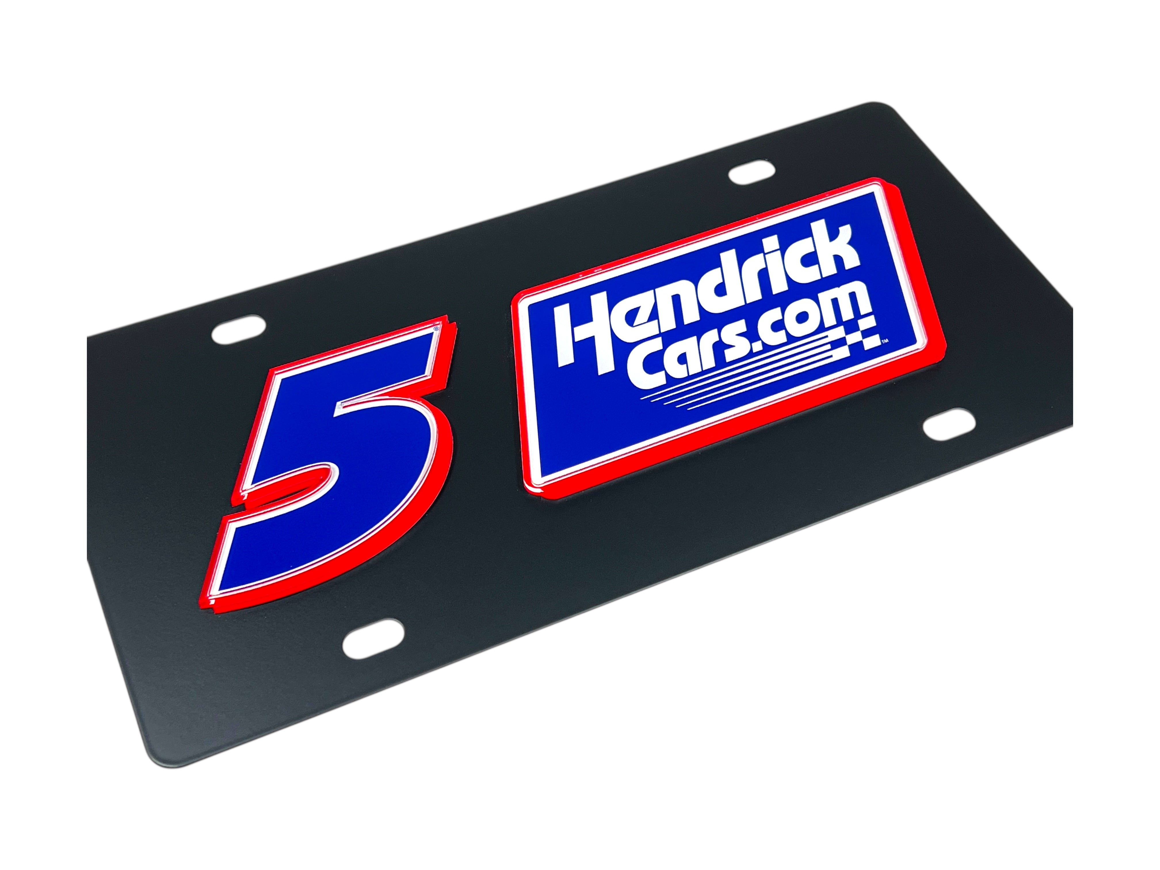 Kyle Larson Hendrickcars.com # & Sponsor Carbon Steel License Plate