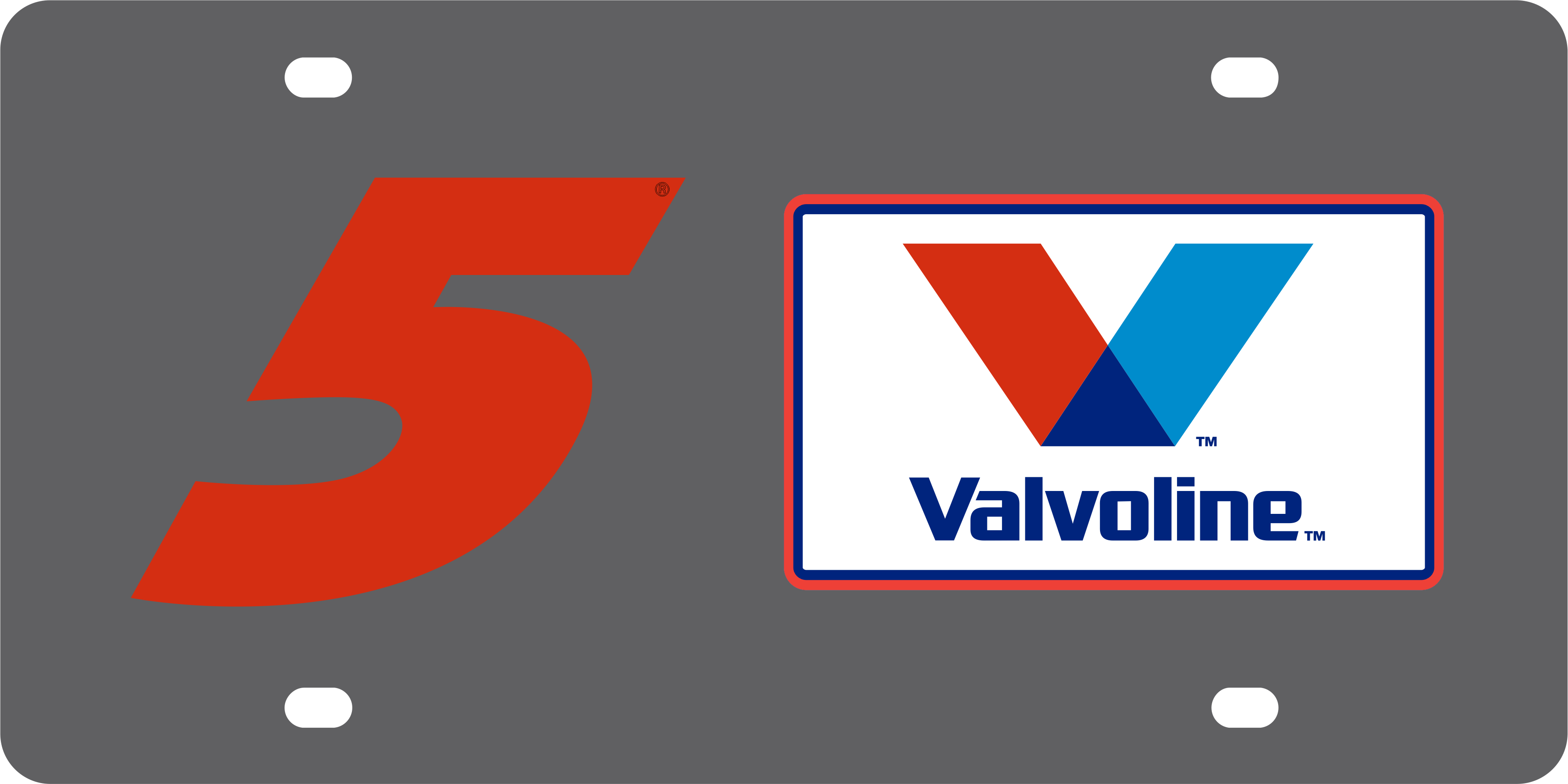 Kyle Larson Valvoline # & Sponsor Carbon Steel License Plate