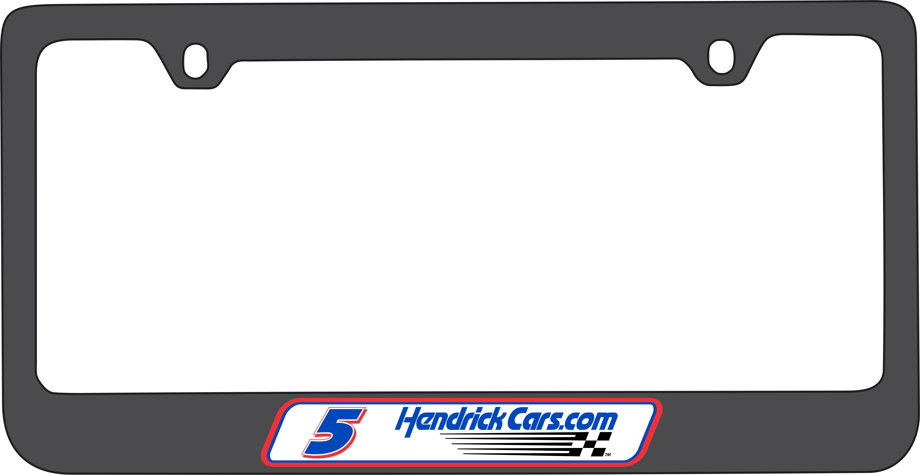 Kyle Larson Hendrickcars.com # & Sponsor Black License Plate Frame