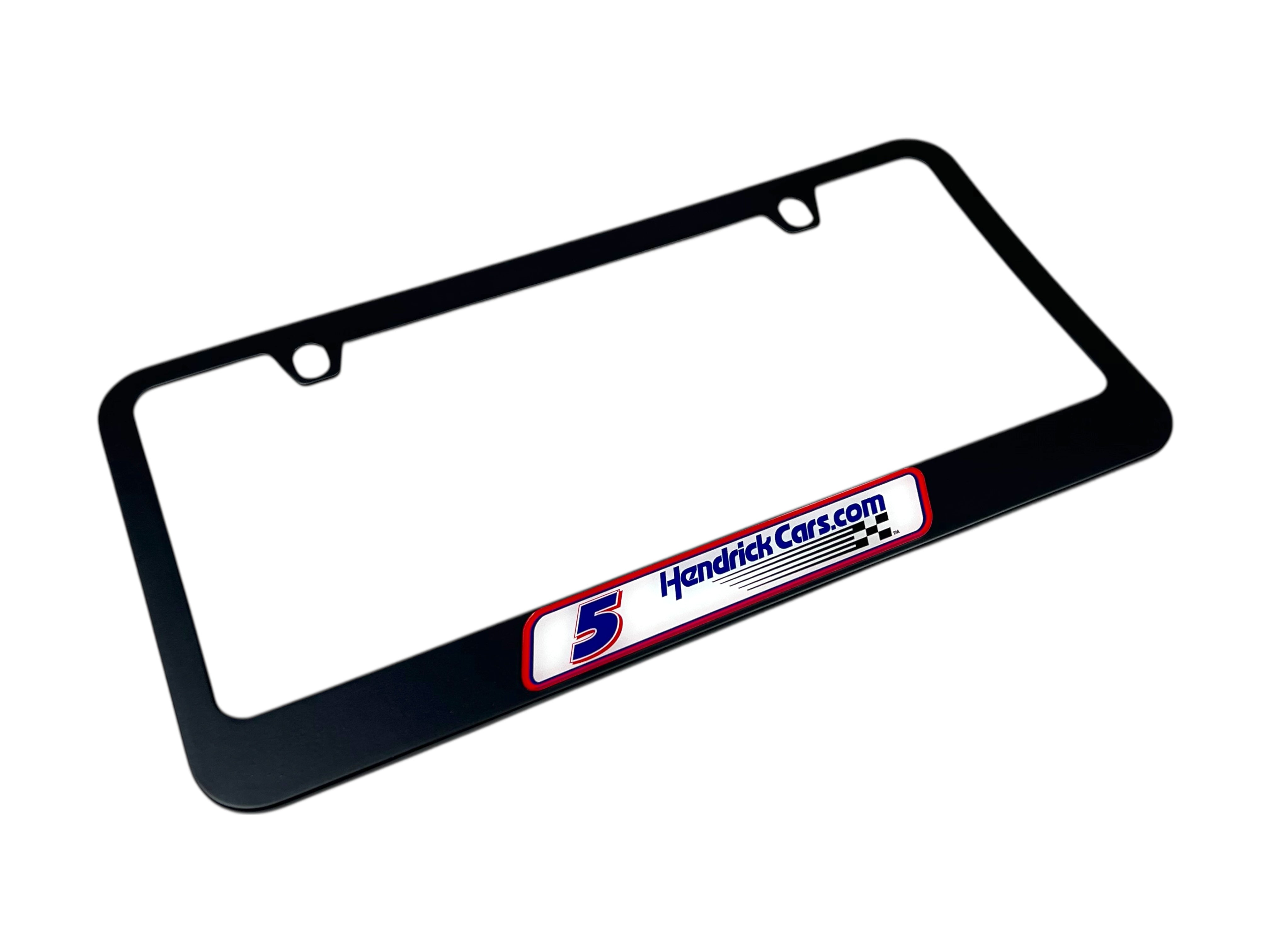 Kyle Larson Hendrickcars.com # & Sponsor Black License Plate Frame