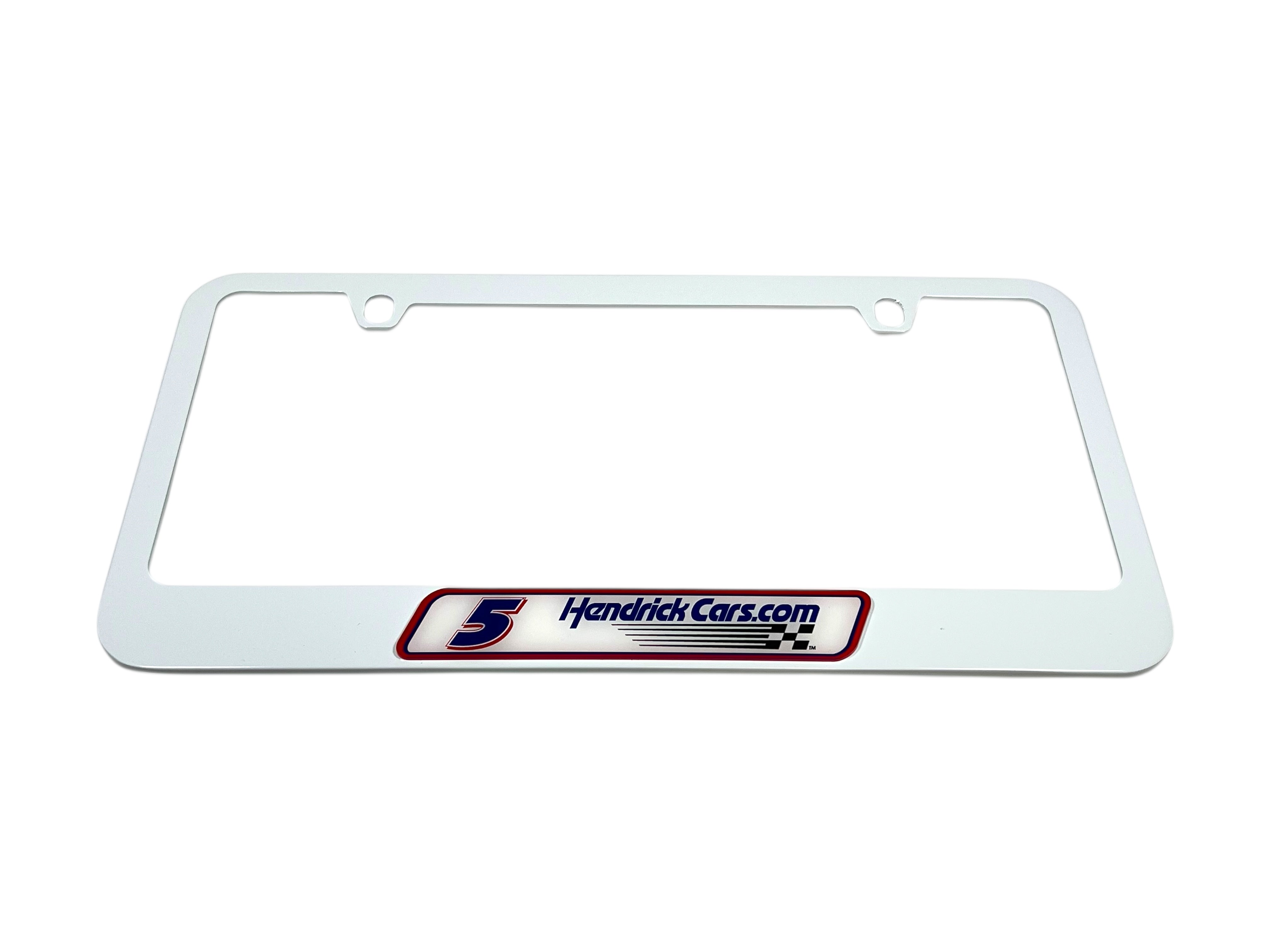 Kyle Larson Hendrickcars.com # & Sponsor White License Plate Frame