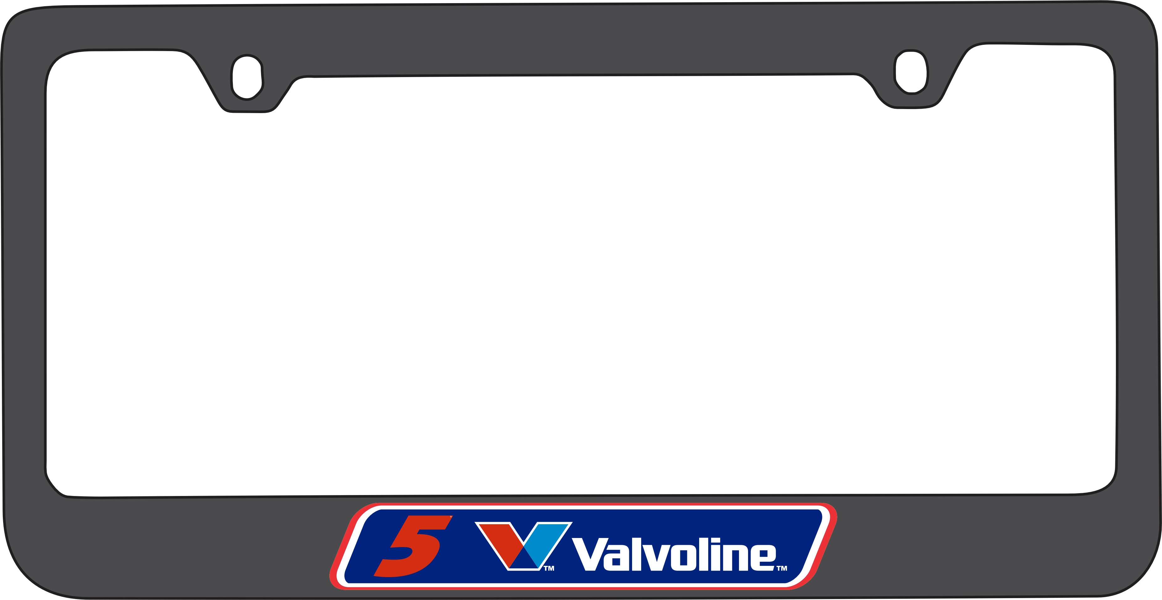 Kyle Larson Valvoline # & Sponsor Black License Plate Frame