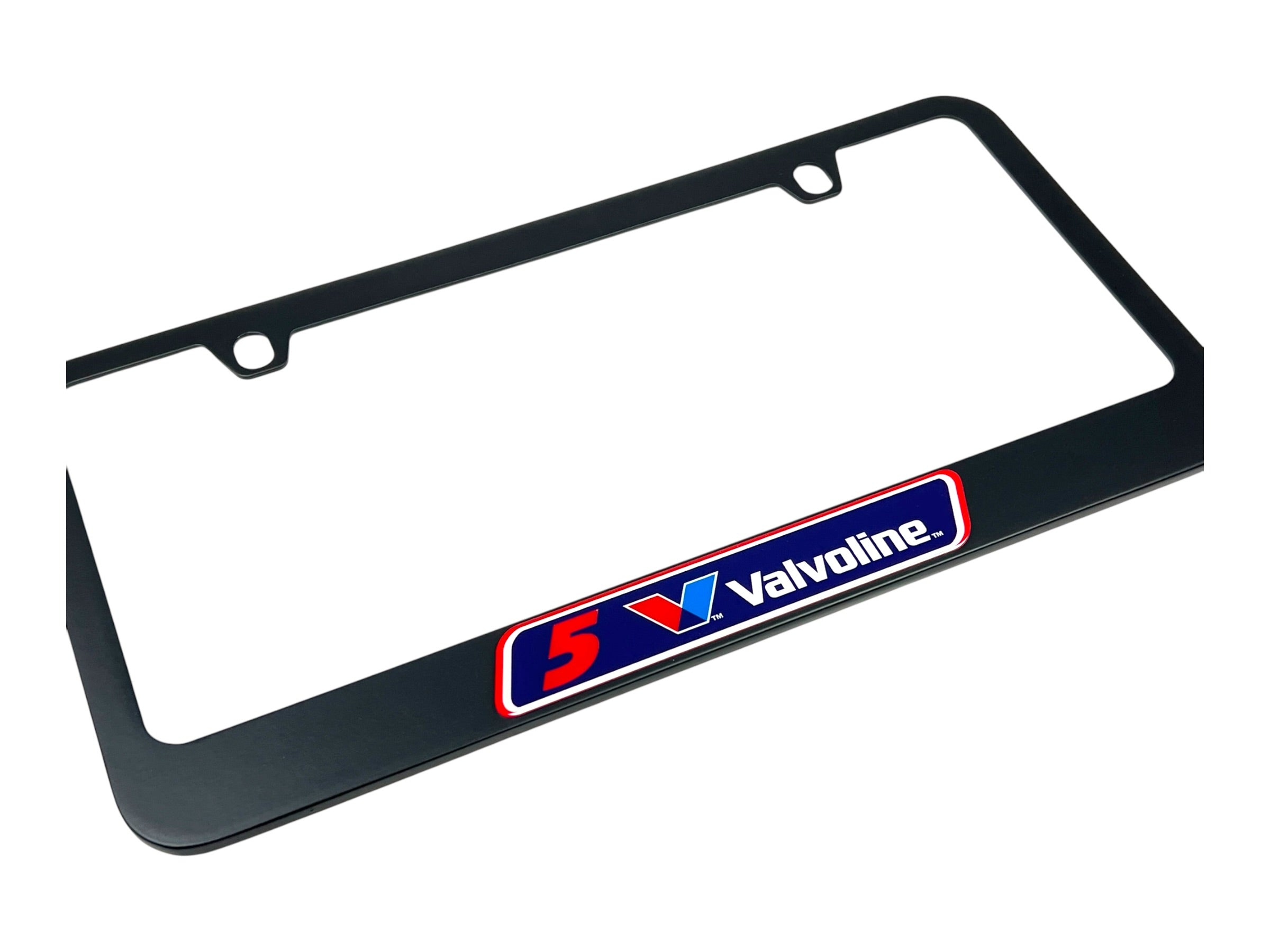 Kyle Larson Valvoline # & Sponsor Black License Plate Frame