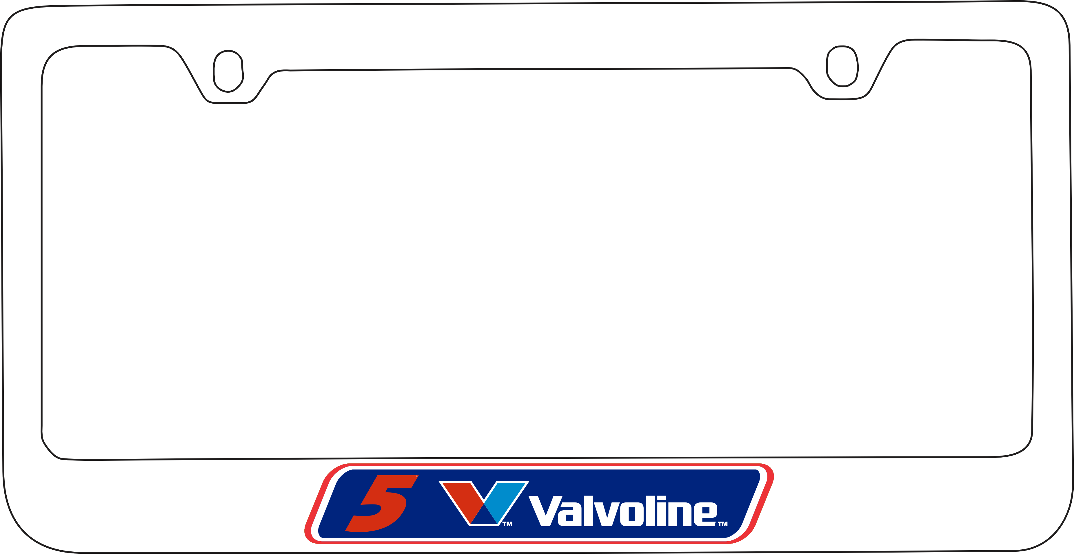 Kyle Larson Valvoline # & Sponsor White License Plate Frame