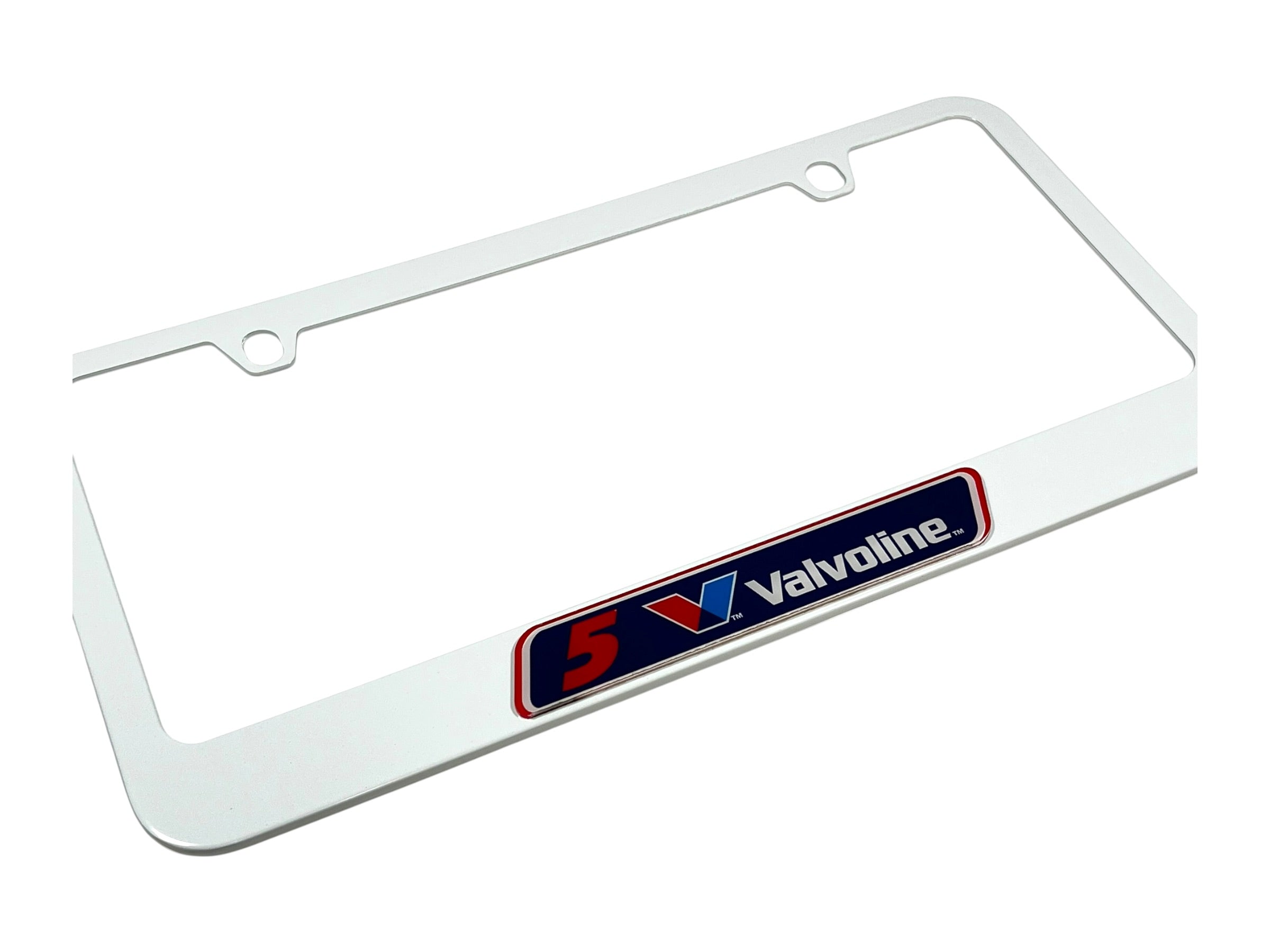 Kyle Larson Valvoline # & Sponsor White License Plate Frame