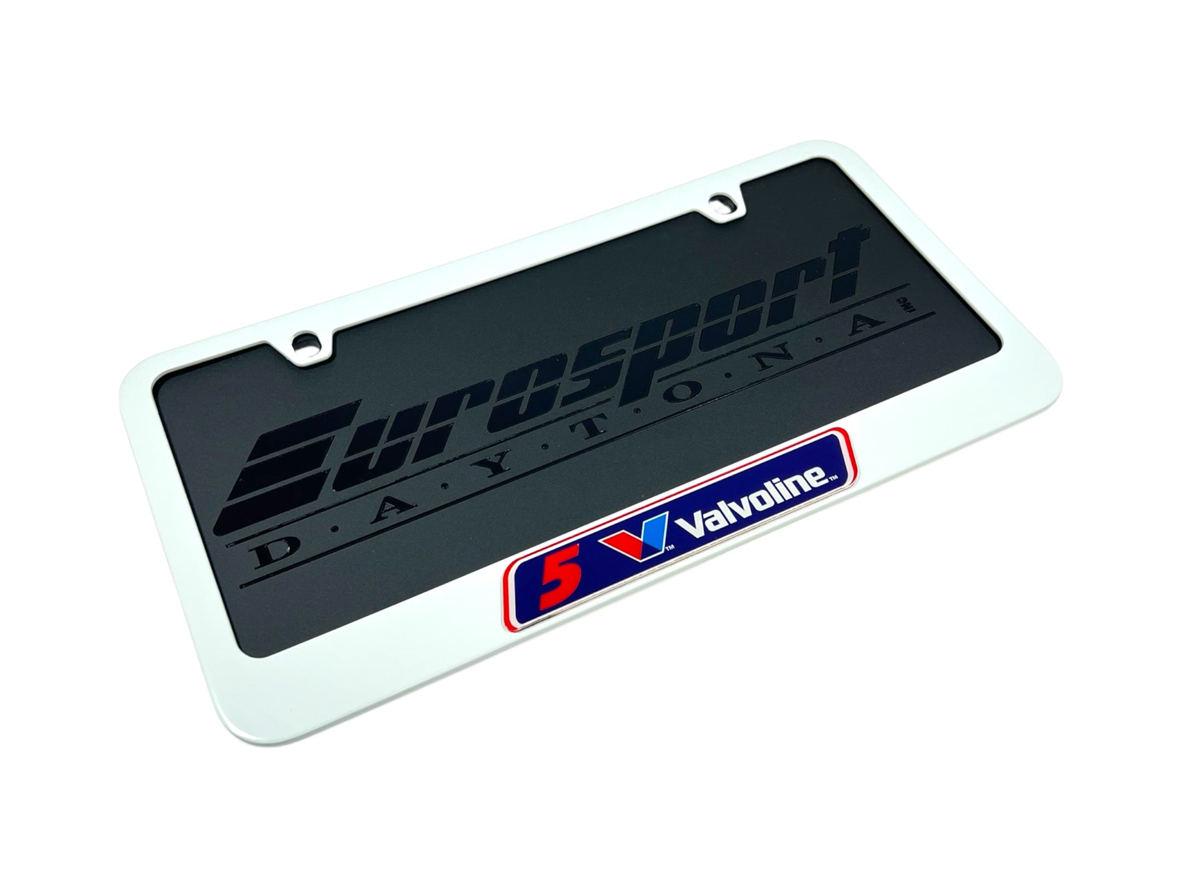 Kyle Larson Valvoline # & Sponsor White License Plate Frame