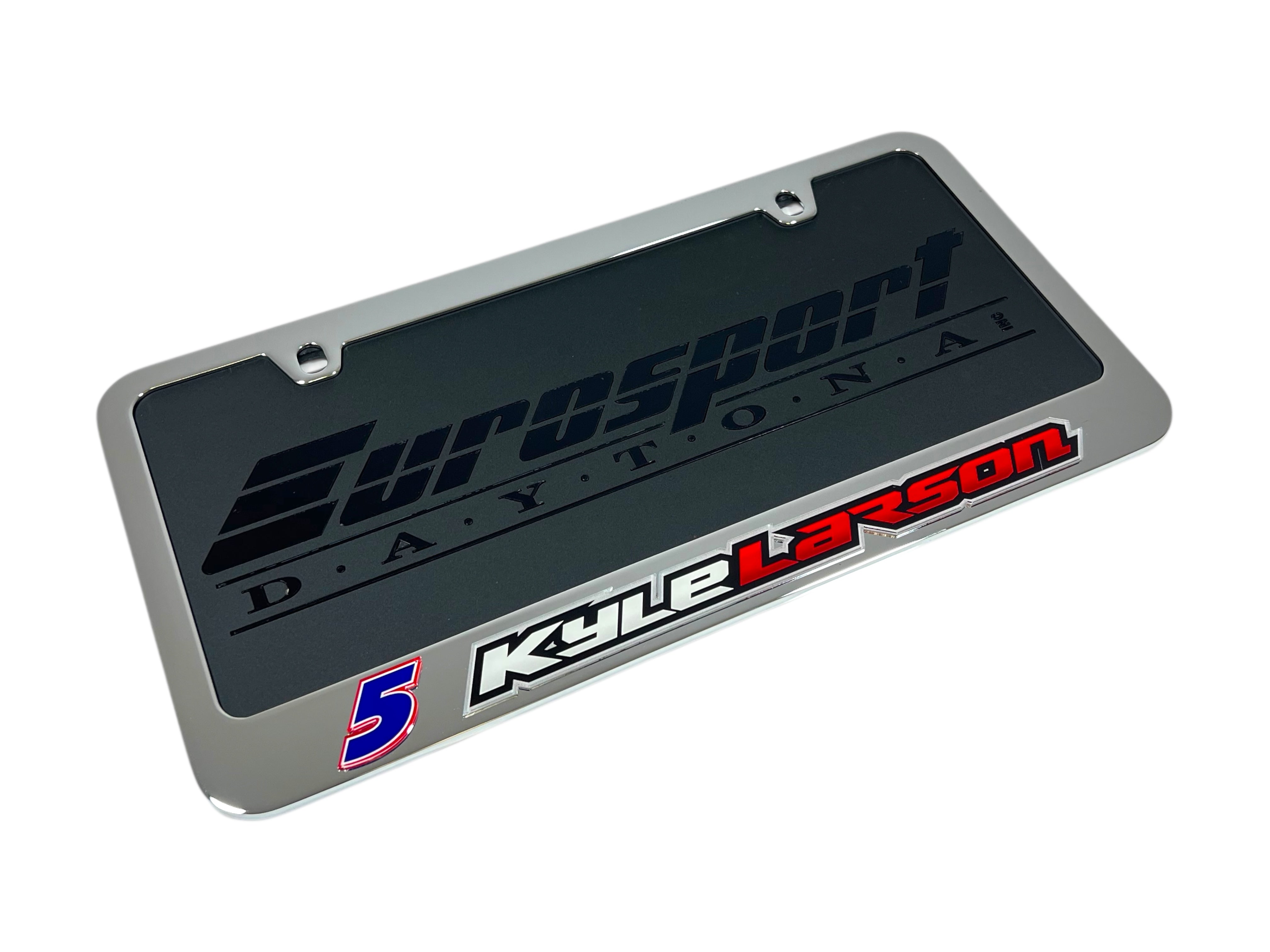Kyle Larson Hendrickcars.com # & Name Rail Chrome License Plate Frame