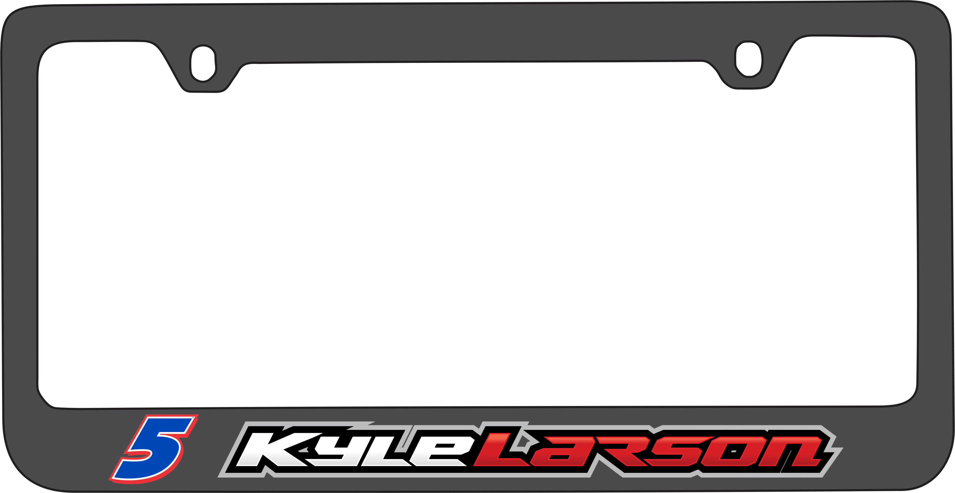 Kyle Larson Hendrickcars.com # & Name Rail Black License Plate Frame
