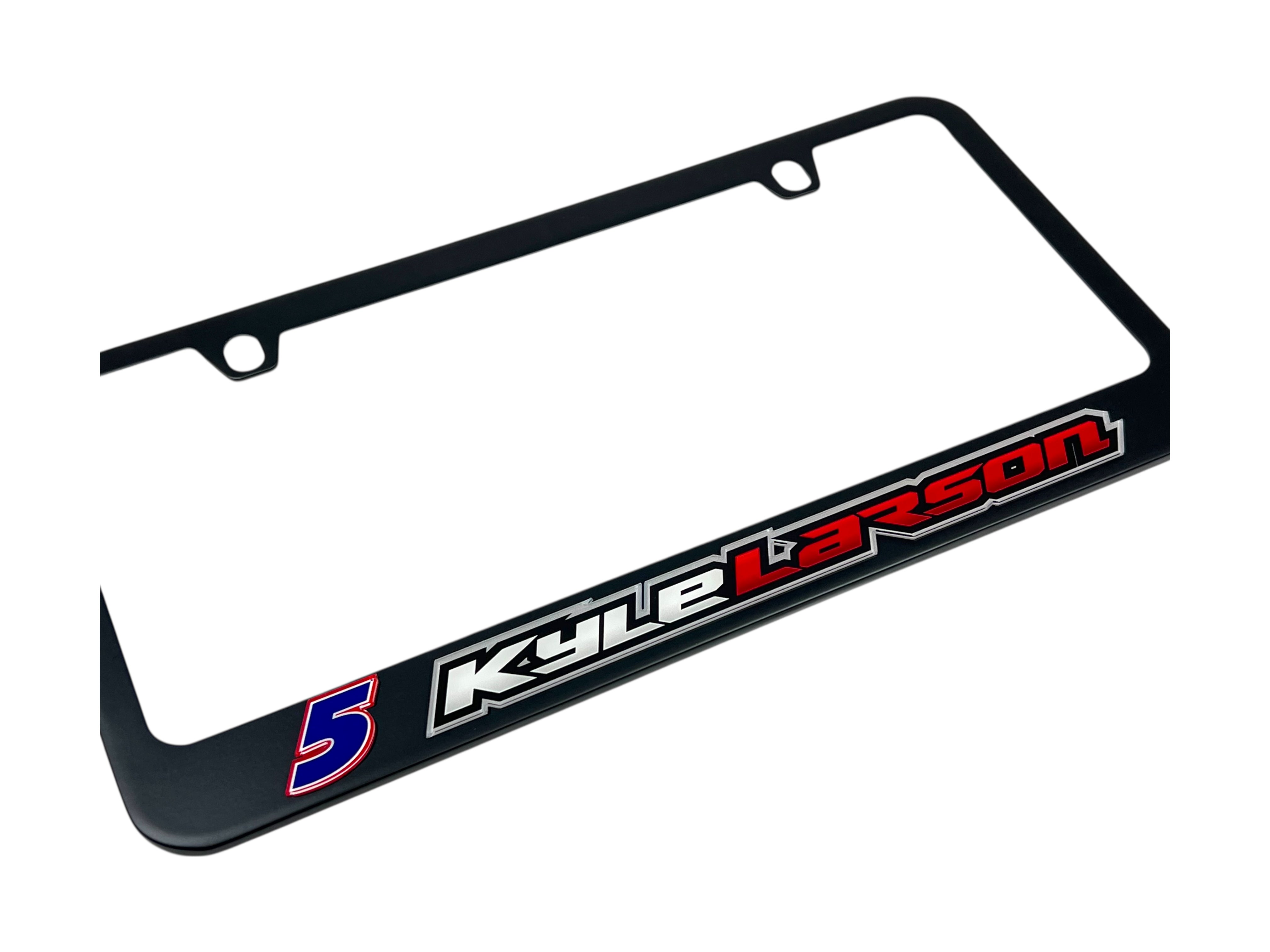 Kyle Larson Hendrickcars.com # & Name Rail Black License Plate Frame