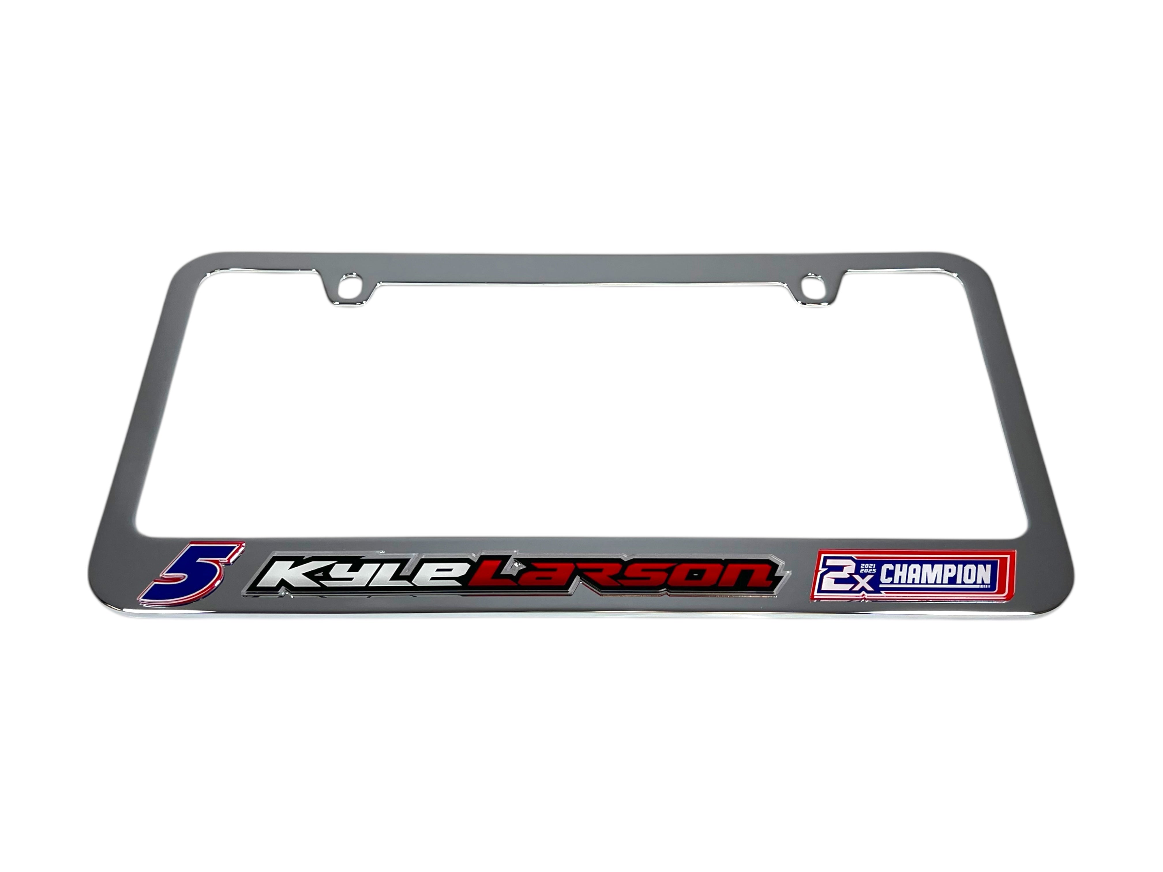 Kyle Larson 2X Champion Chrome License Plate Frame