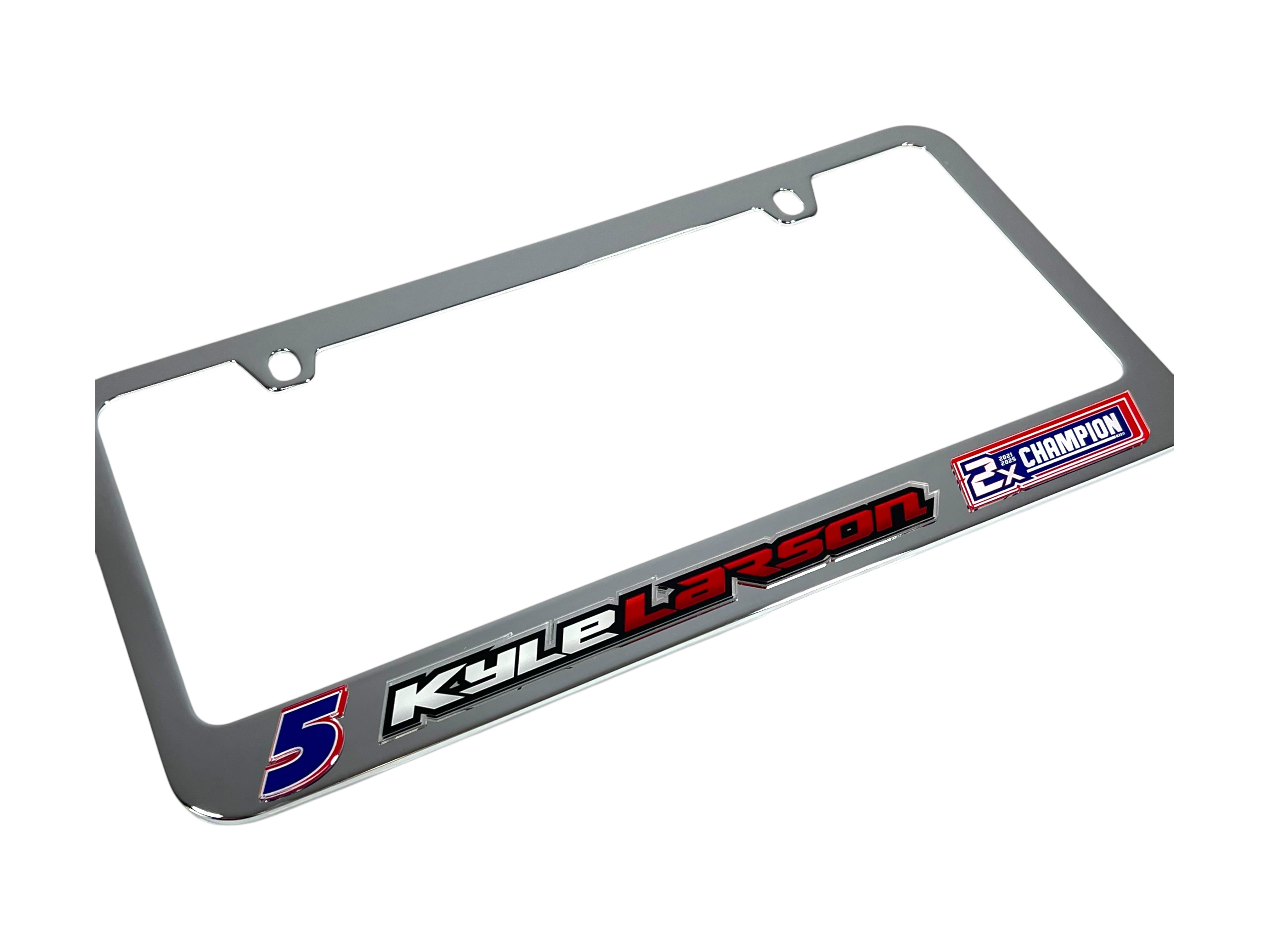 Kyle Larson 2X Champion Chrome License Plate Frame