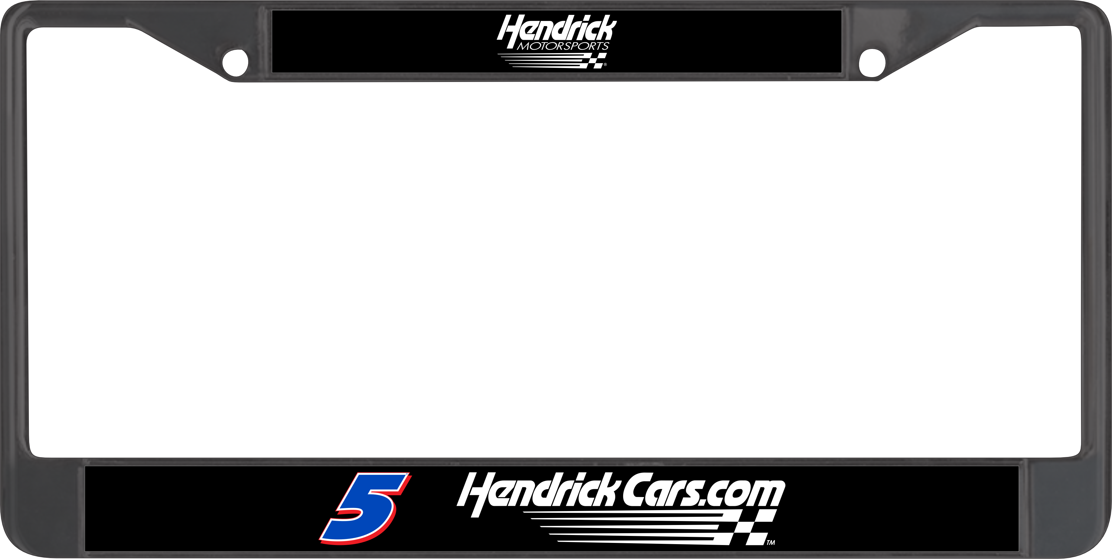 Kyle Larson Hendrickcars.com # & Sponsor Black License Plate Frame