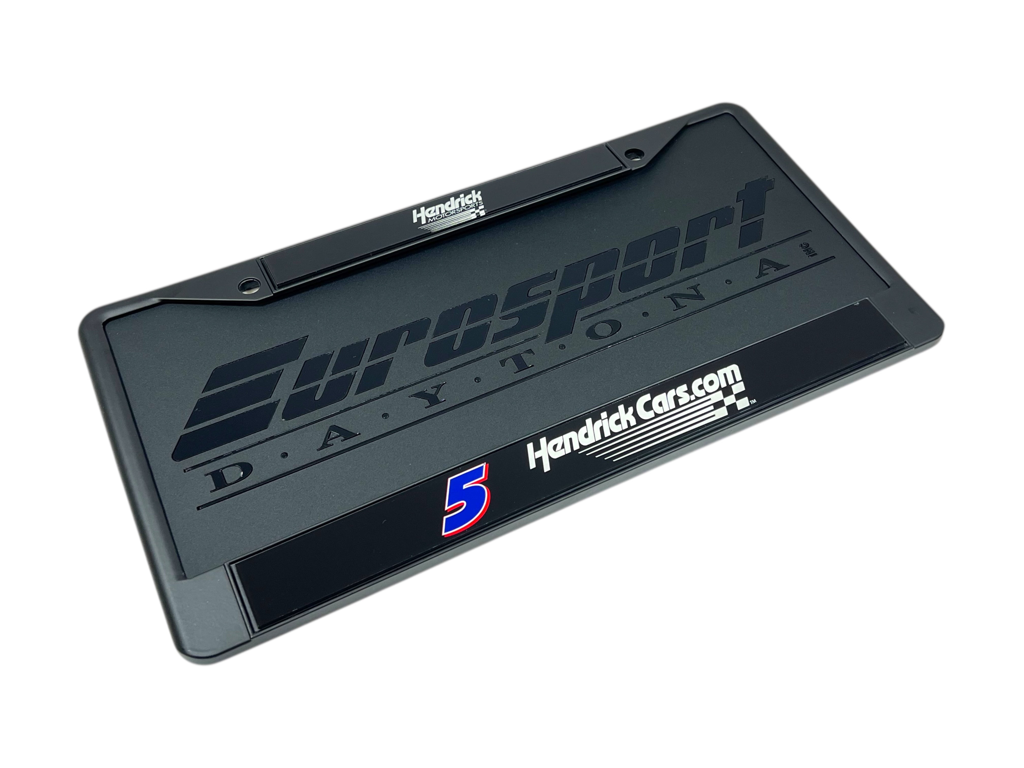 Kyle Larson Hendrickcars.com # & Sponsor Black License Plate Frame