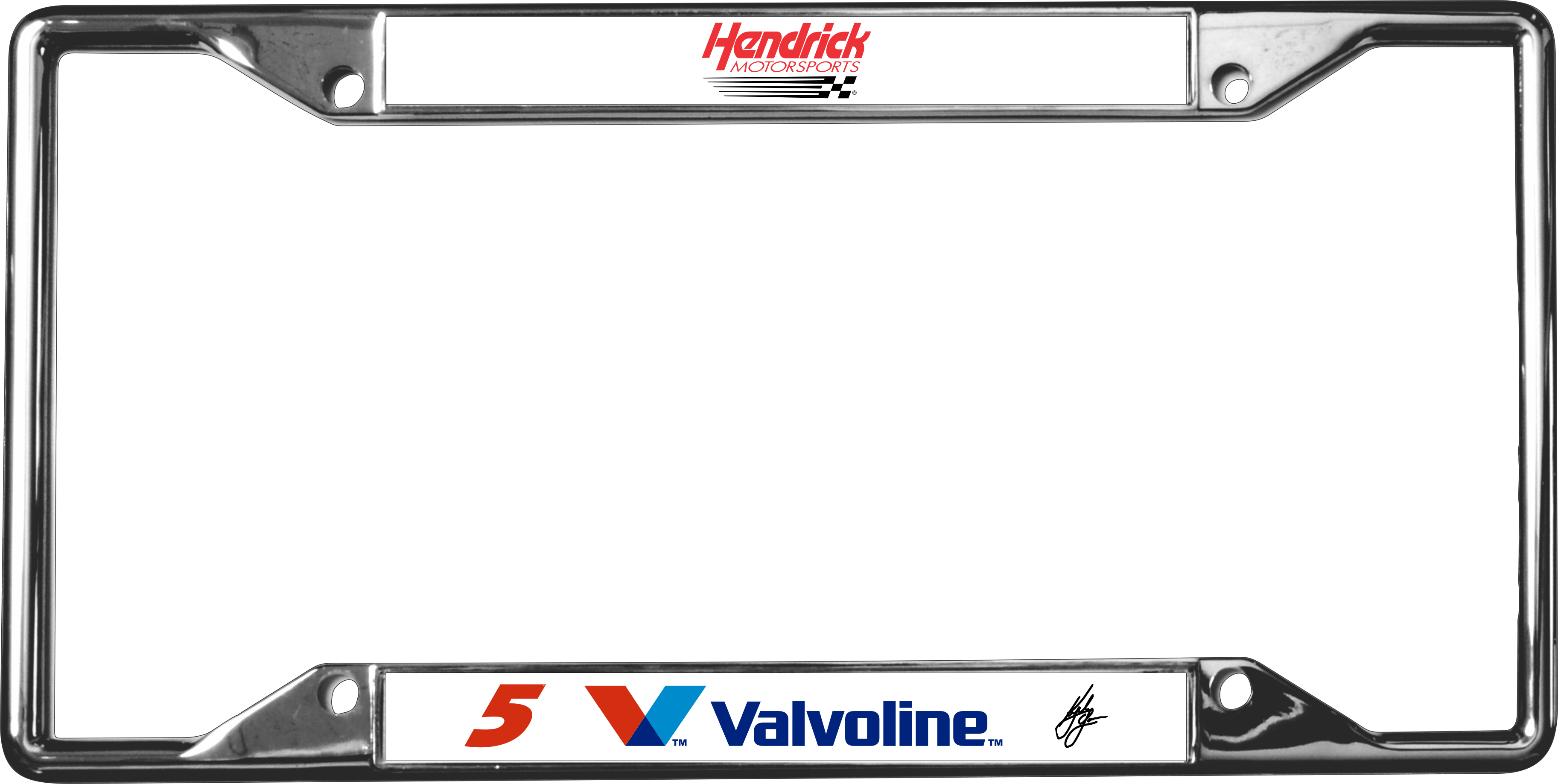 Kyle Larson Valvoline # & Sponsor Chrome License Plate Frame