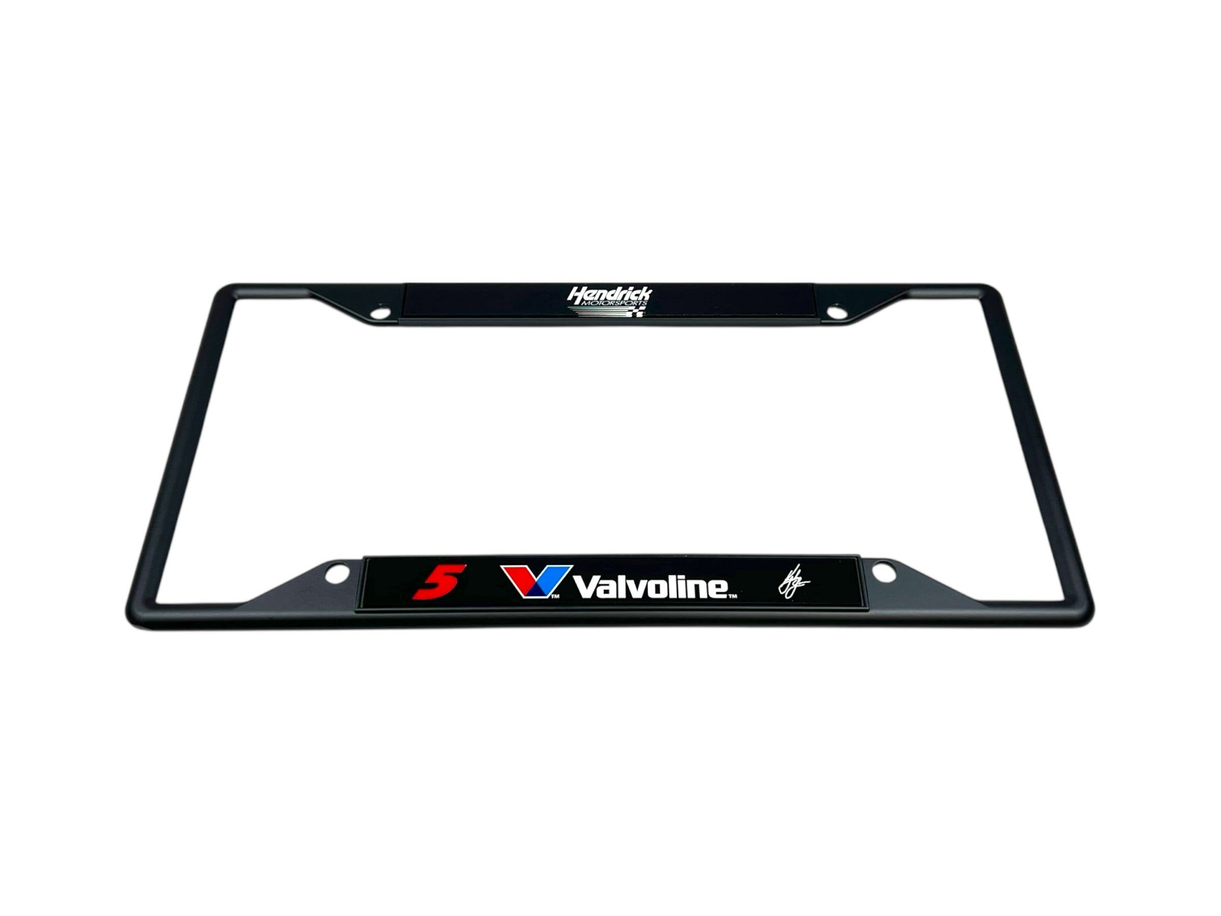 Kyle Larson Valvoline # & Sponsor Black License Plate Frame