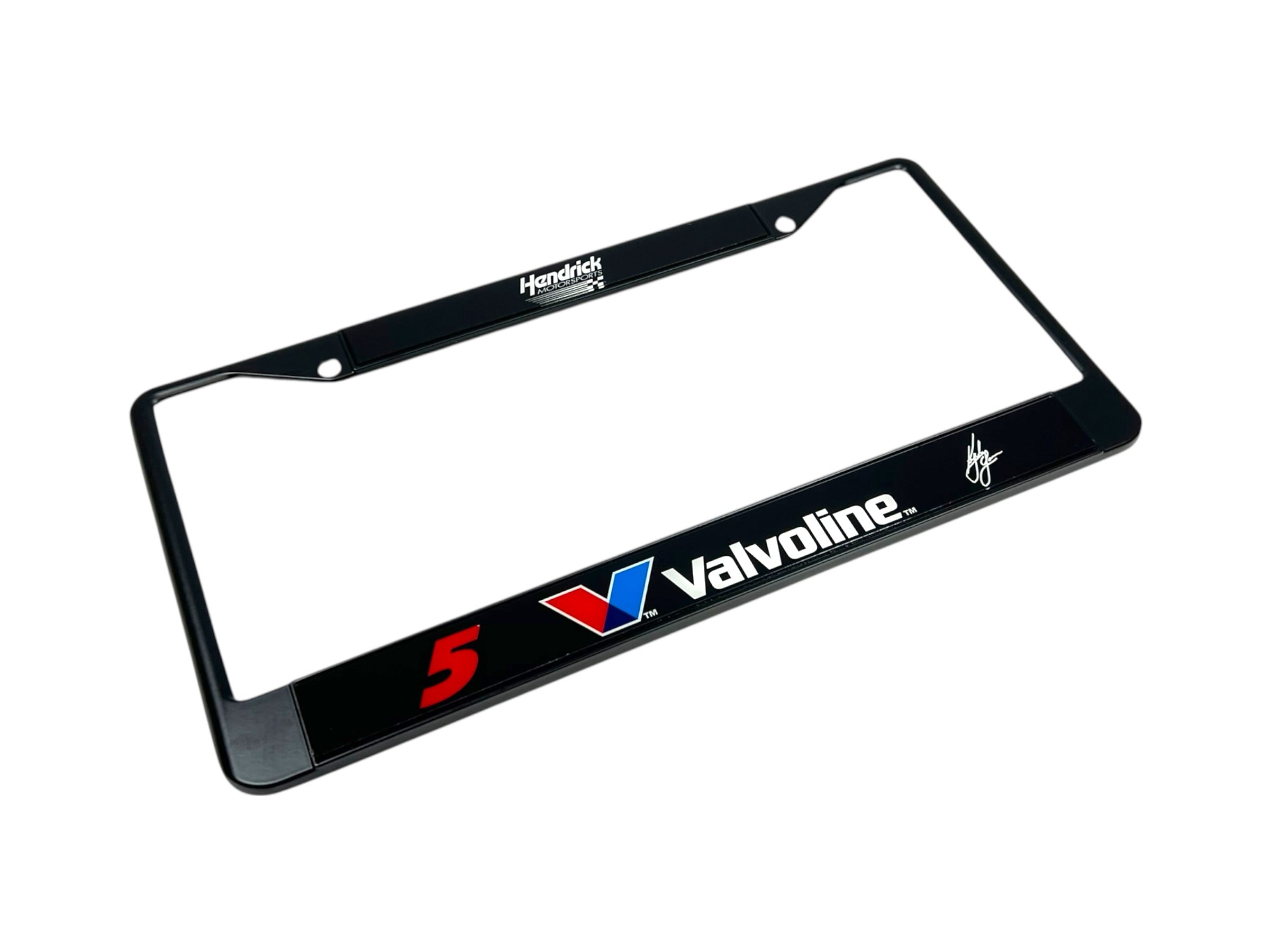Kyle Larson Valvoline # & Sponsor Black License Plate Frame