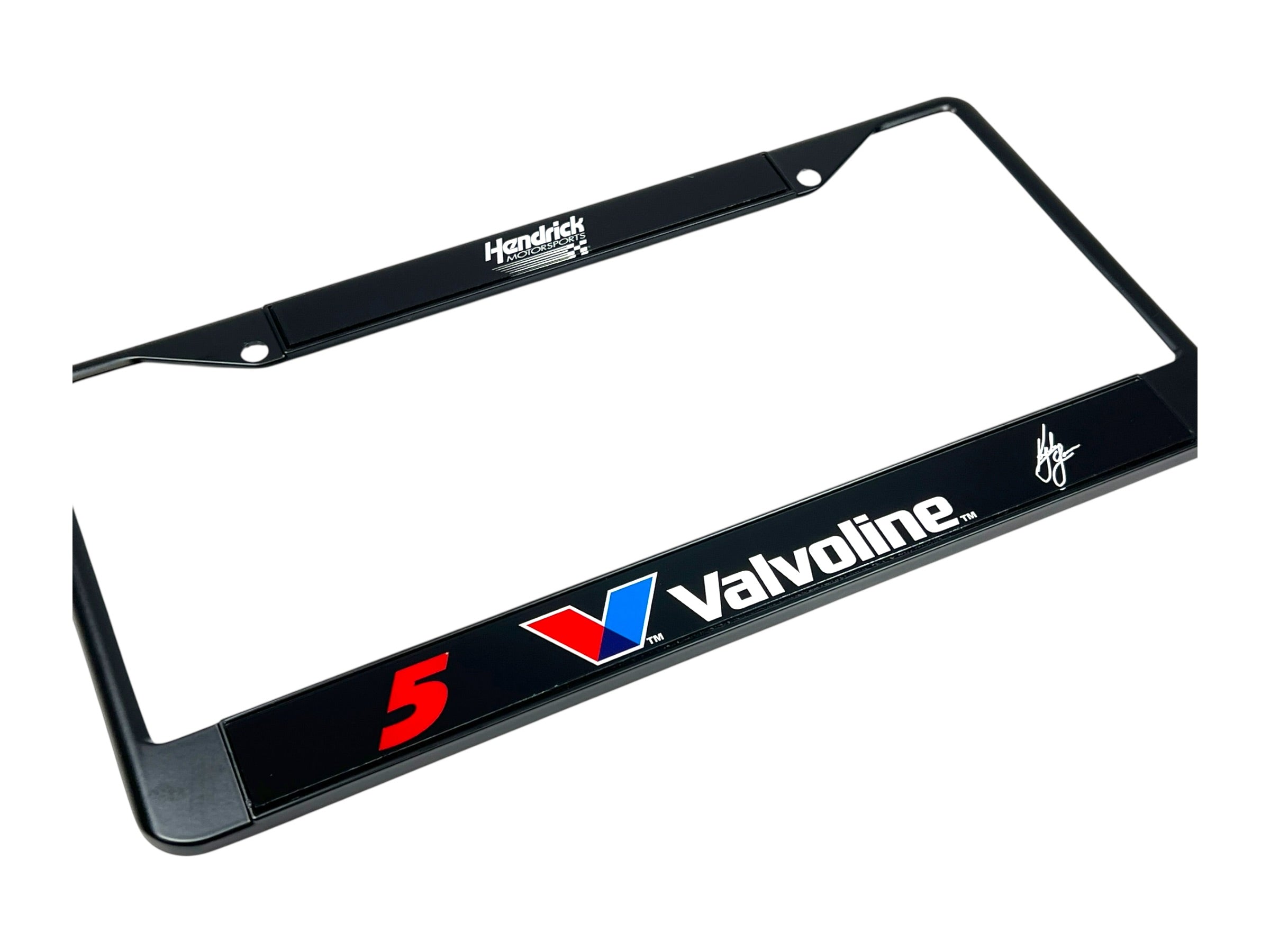 Kyle Larson Valvoline # & Sponsor Black License Plate Frame