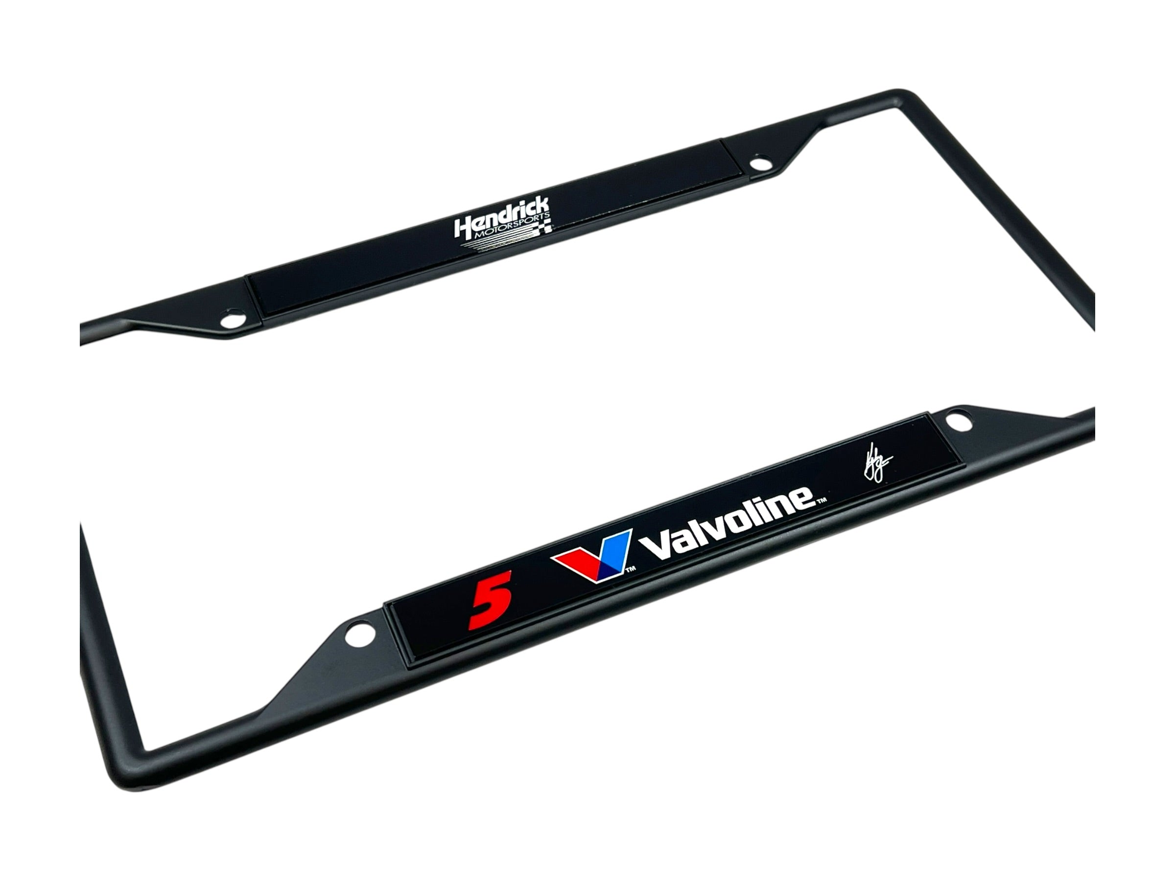 Kyle Larson Valvoline # & Sponsor Black License Plate Frame