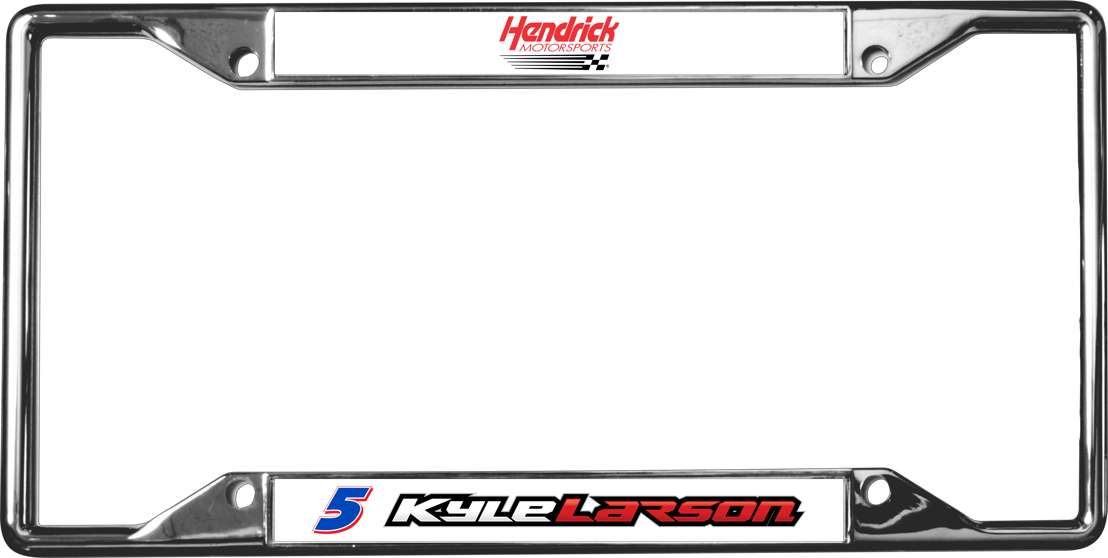 Kyle Larson Hendrickcars.com # & Name Rail Chrome License Plate Frame