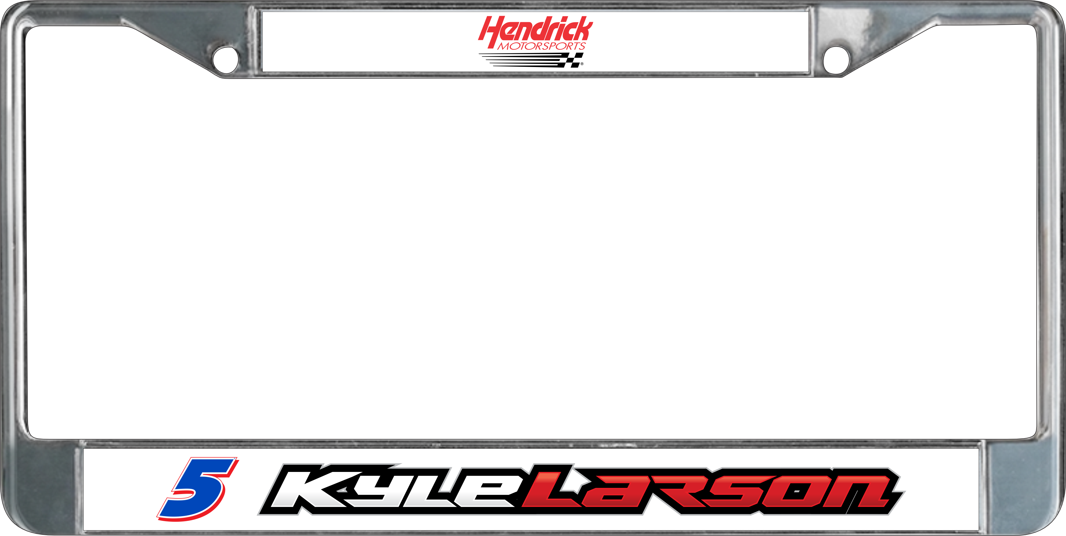 Kyle Larson Hendrickcars.com # & Name Rail Chrome License Plate Frame
